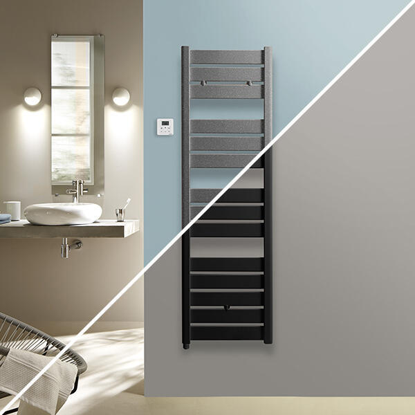 Nous avons à cœur de vous proposer une offre qui réponde à vos envies et vos besoins : C'est pourquoi, le radiateur sèche-serviettes Madras est disponible en deux puissances : 500 & 750W et s'adapte  facilement à la superficie de votre salle de bain. Retrouvez également l'Angora dans son panel de coloris : blanc, noir, gris aluminium et gris anthracite. - 3