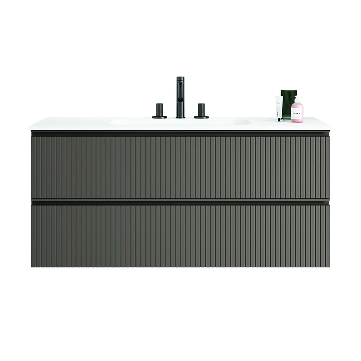 Mobile da bagno sospeso sotto lavabo L 120 cm tortora Ares - 3