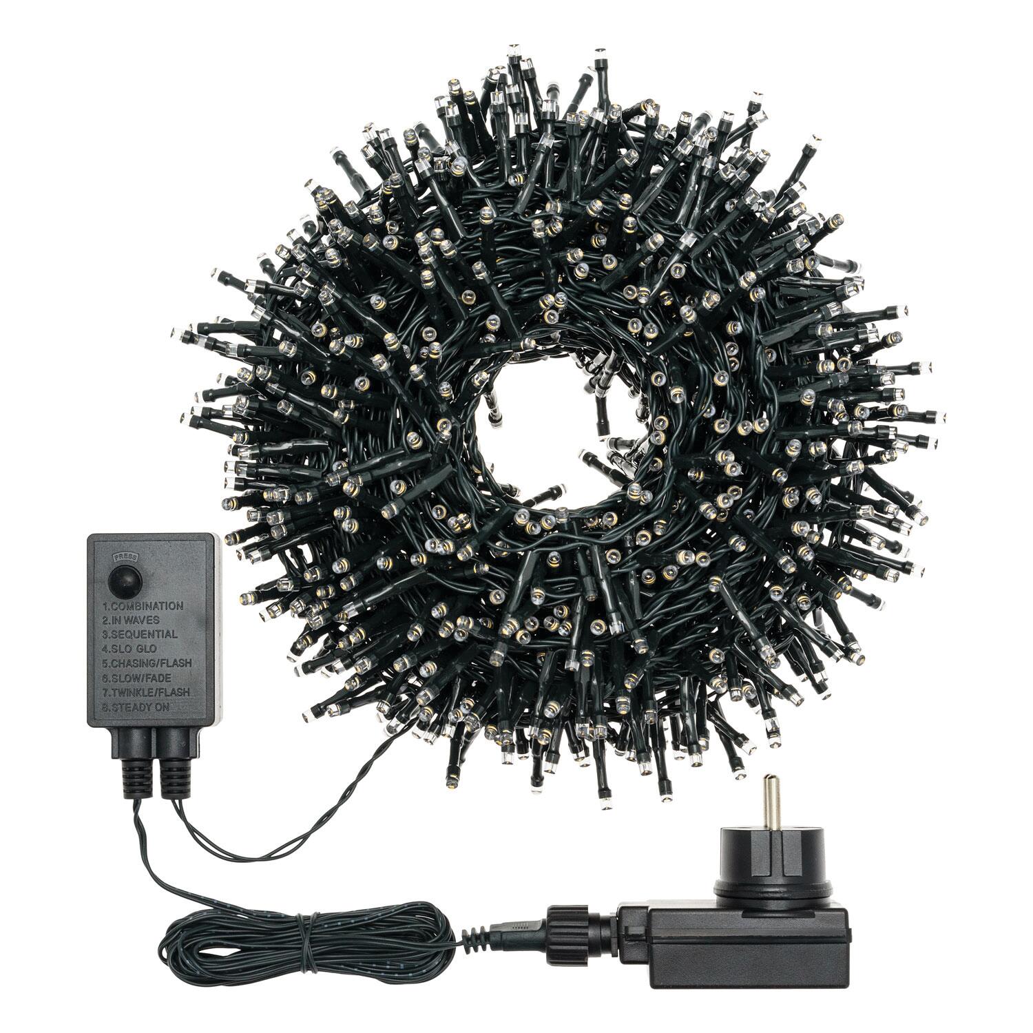 Catena luminosa per albero di Natale 1000 luci LED bianche calde Led Mini cluster 20.5 m programmabile - 9
