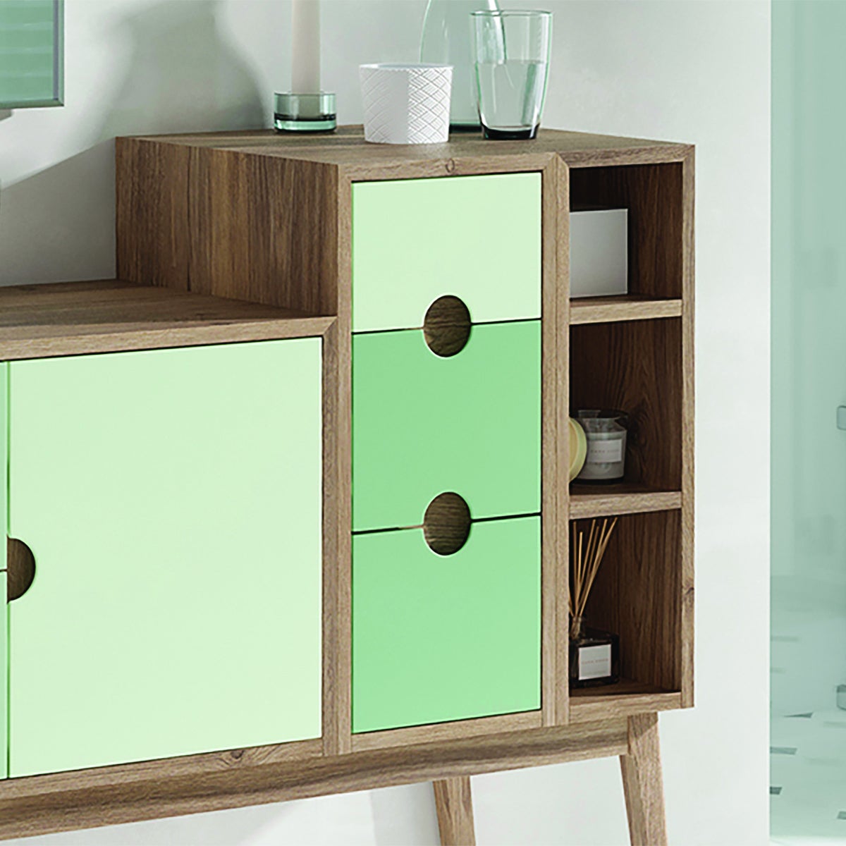 Cassetti in truciolare L 36 x L 45 cm verde Kompas VISOBATH - 2