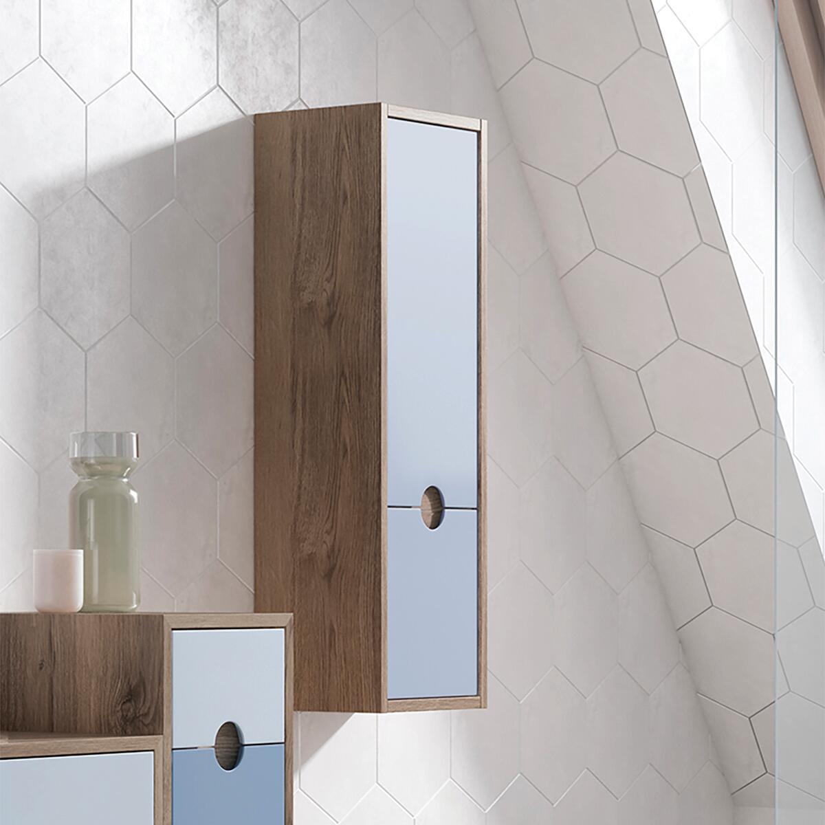 Pensile bagno Kompas azzurro VISOBATH, 2 ante P 25 x L 30 x H 96 cm - 2