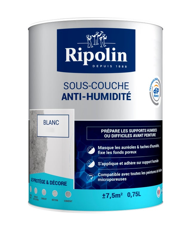 Sous-couche mur anti humidité blanc RIPOLIN blanc 0.75 l