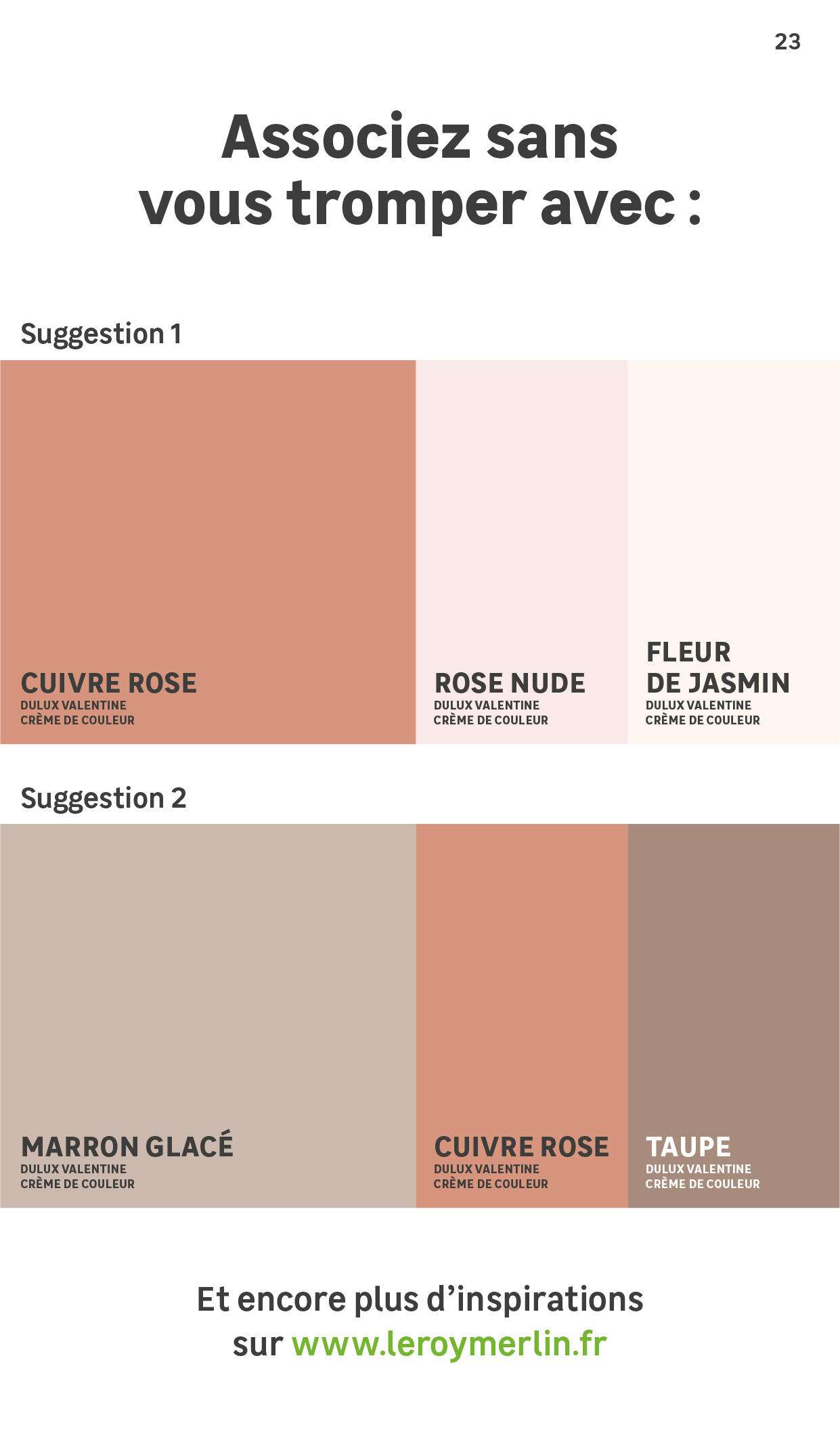 Peinture mur, boiserie Crème de couleur DULUX VALENTINE cuivre rose satin 0.5 l - 6