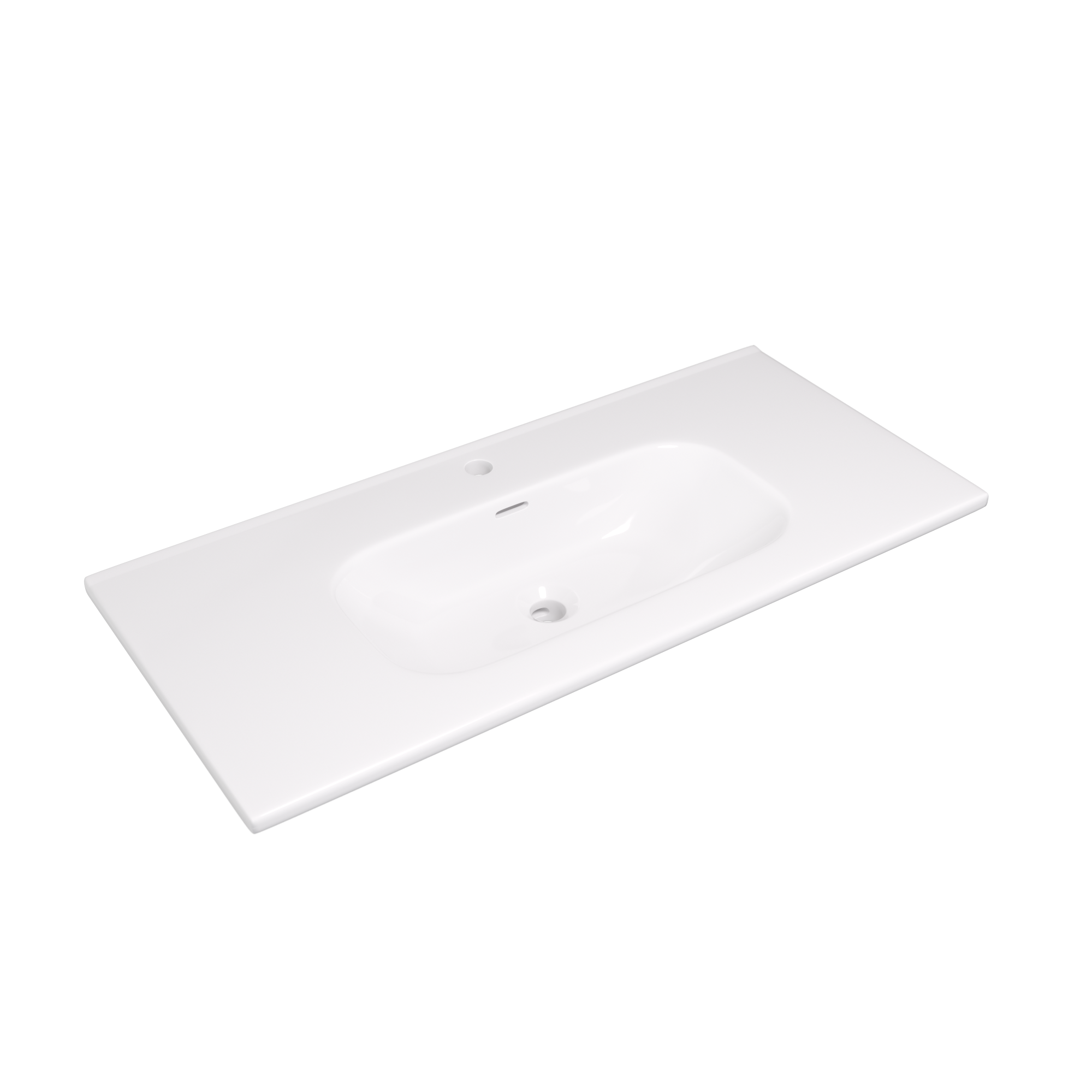 Meuble simple vasque l.99.9 x H.84 x P.45.2 cm, blanc, Opale - 7