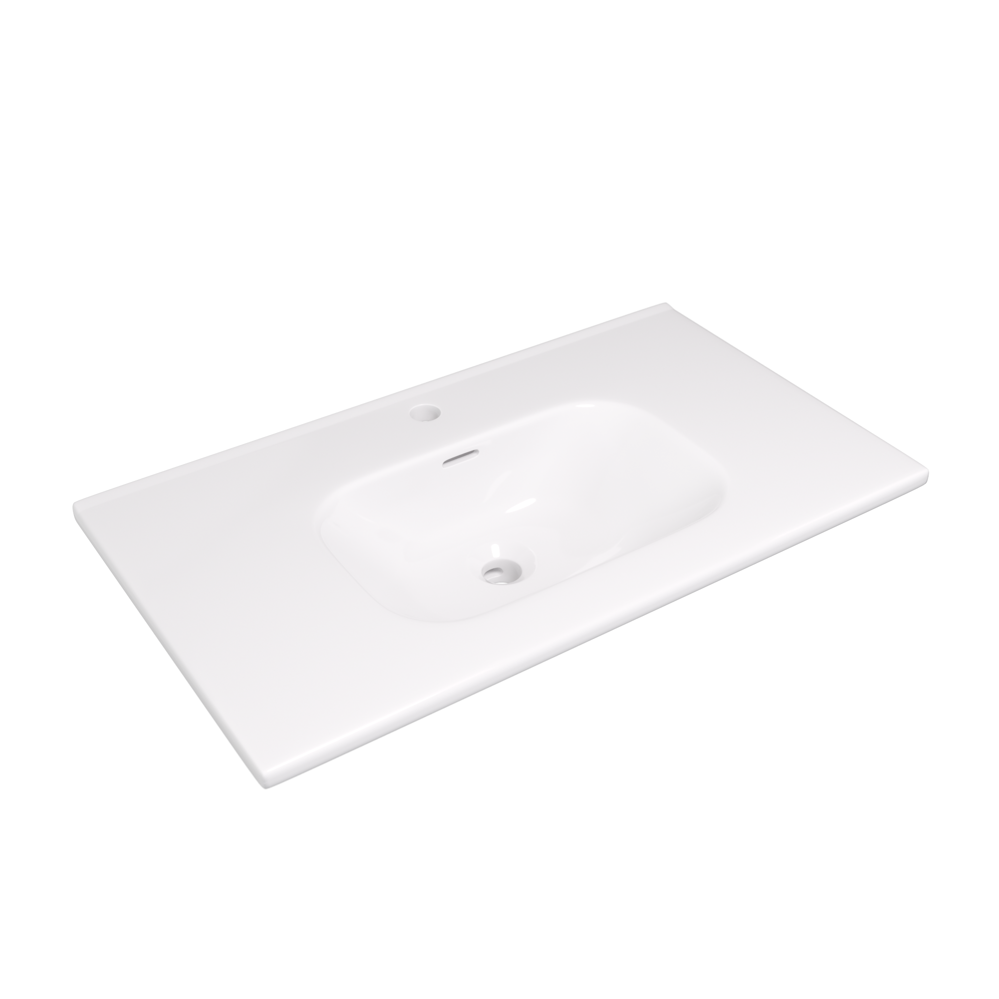 Meuble simple vasque l.79.5 x H.84 x P.45.2 cm, blanc, Opale - 7