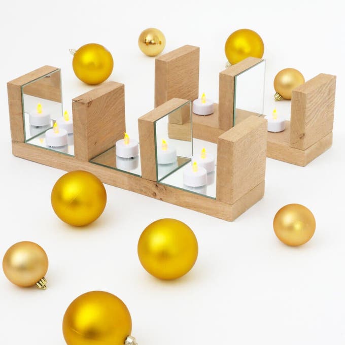 photo d'un photophore en bois