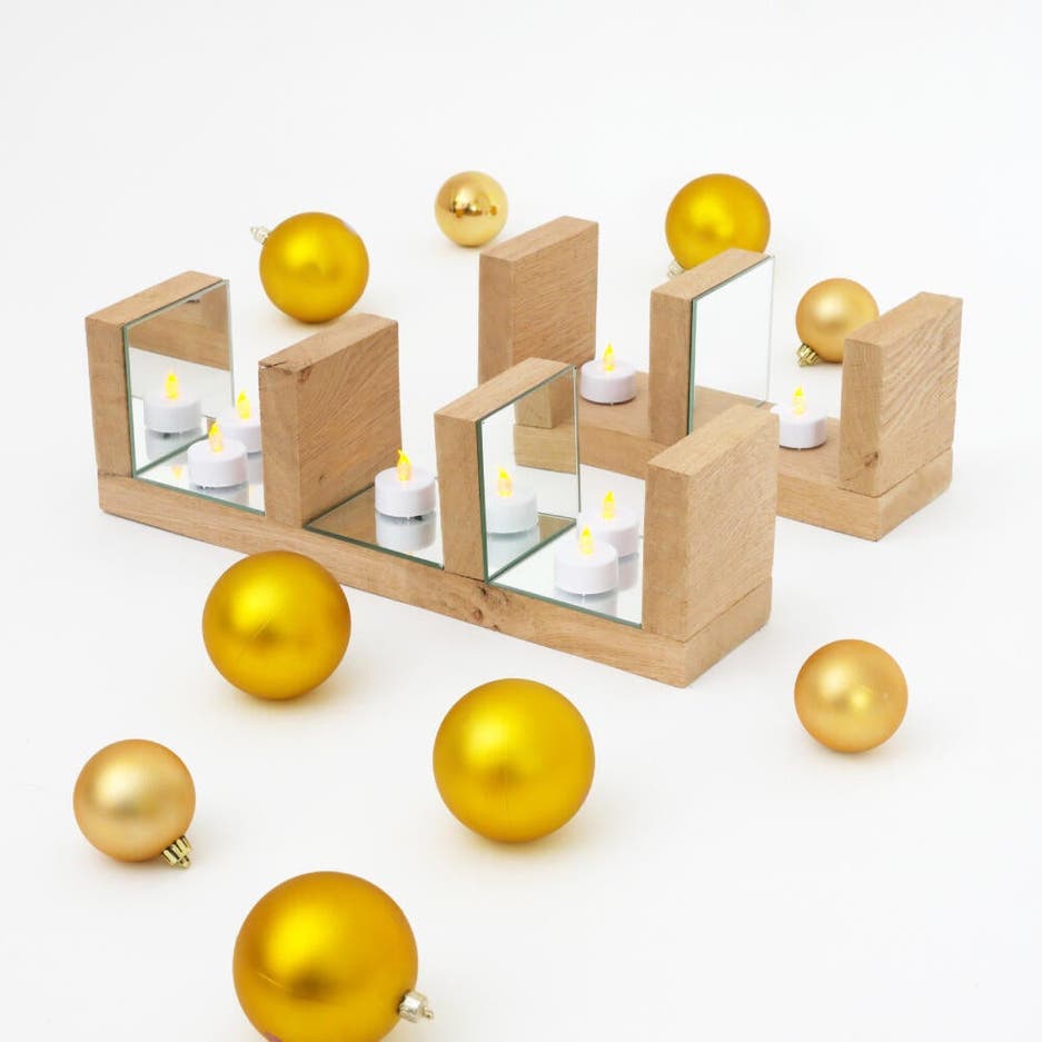 photo d'un photophore en bois