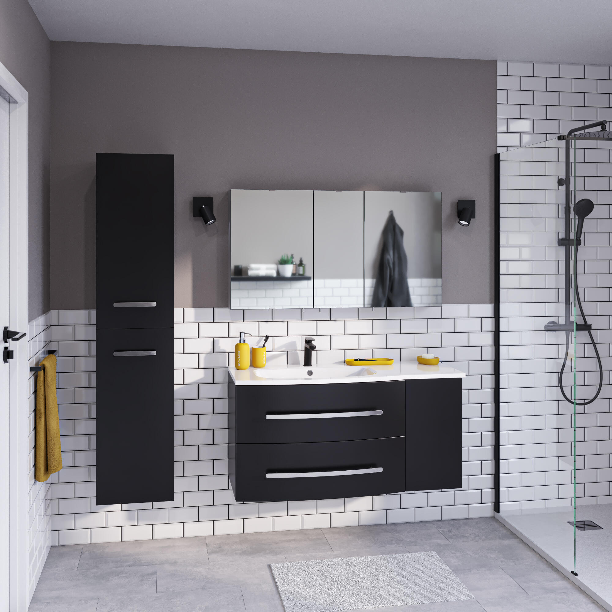 Mitigeur lavabo noir brossé M, Icone SENSEA - 2