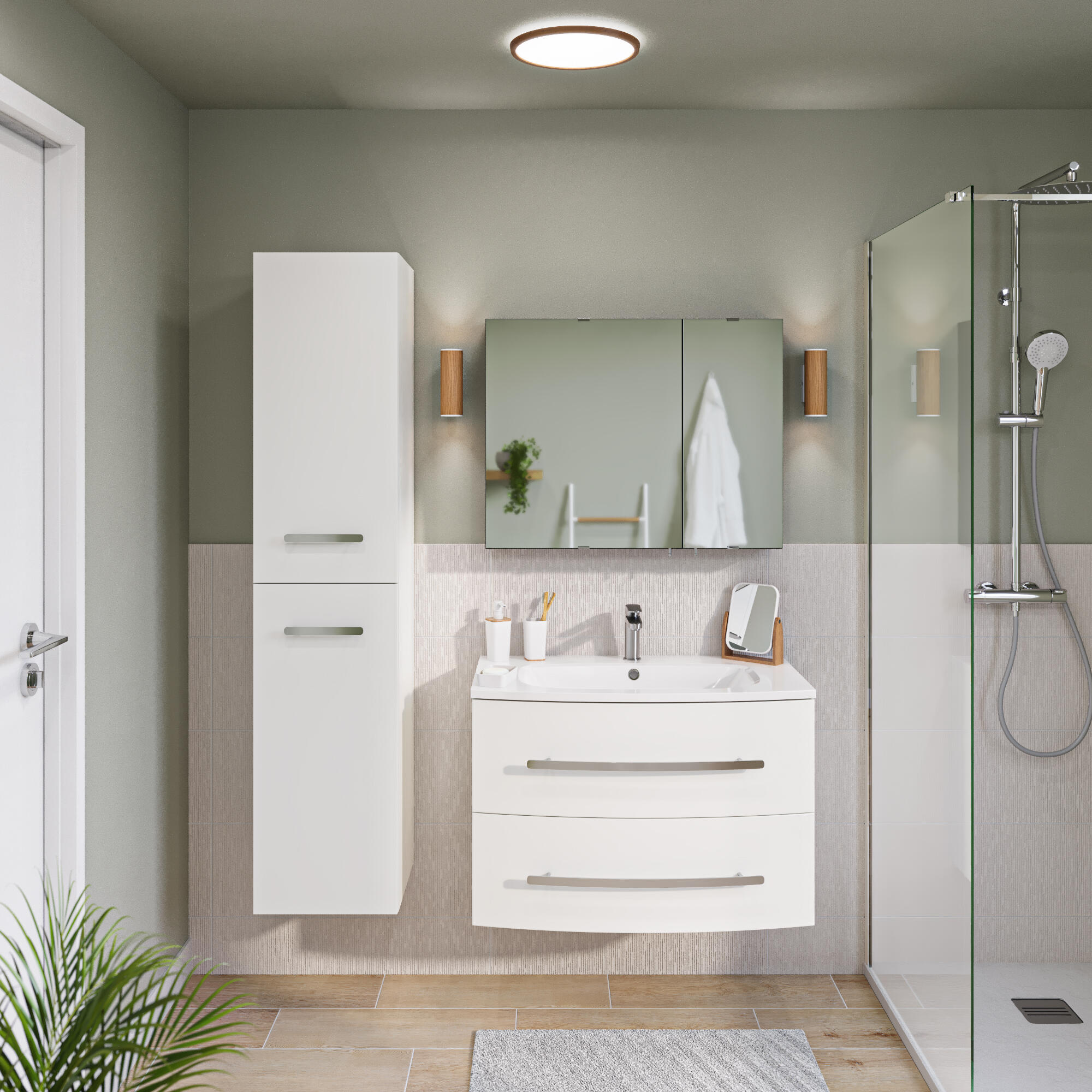 Colonne 2p l.35 x H.160 x P.36.5 cm blanc mat Perla - 3