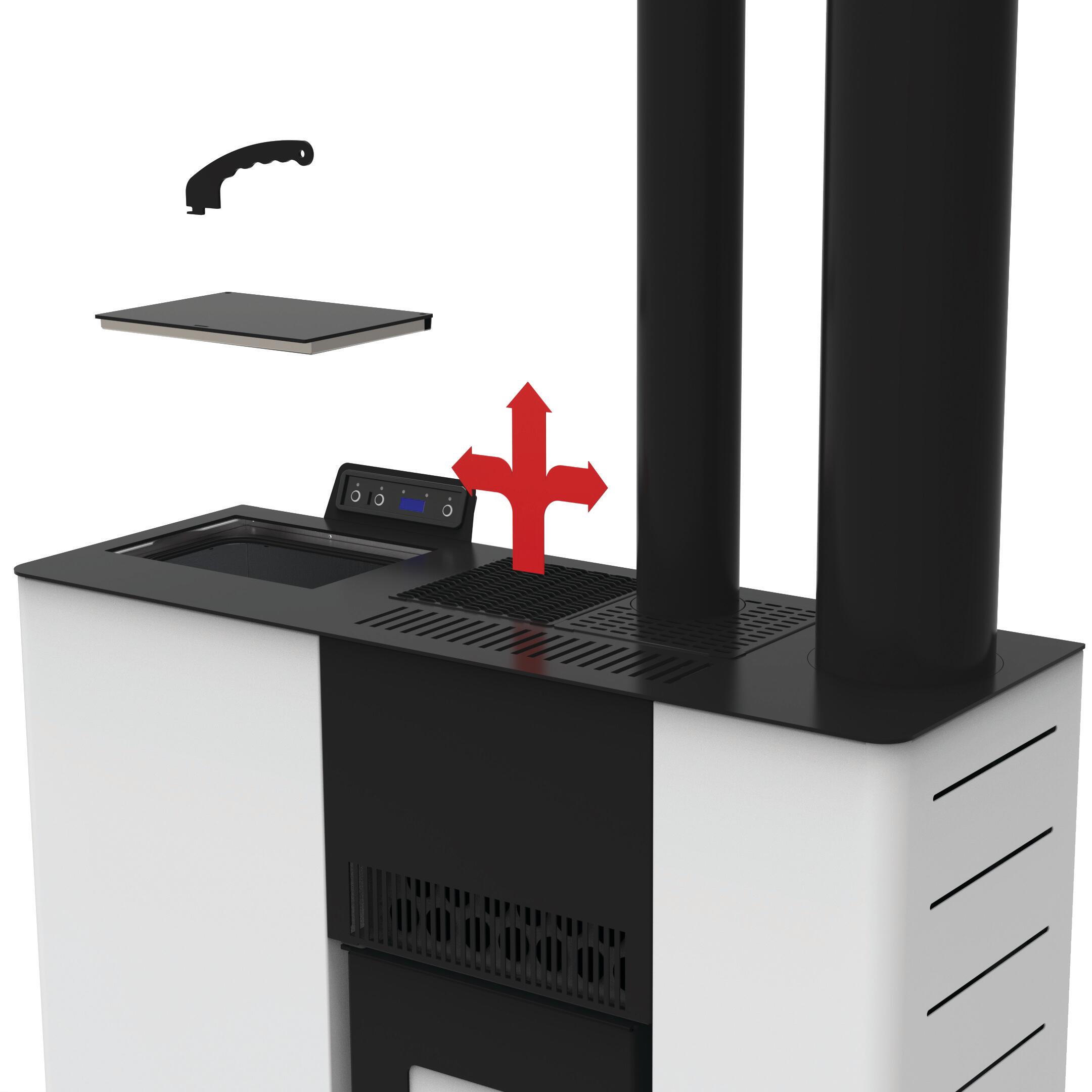 Stufa a pellet canalizzata LVZ Palmas 10.3 KW bianca - 6