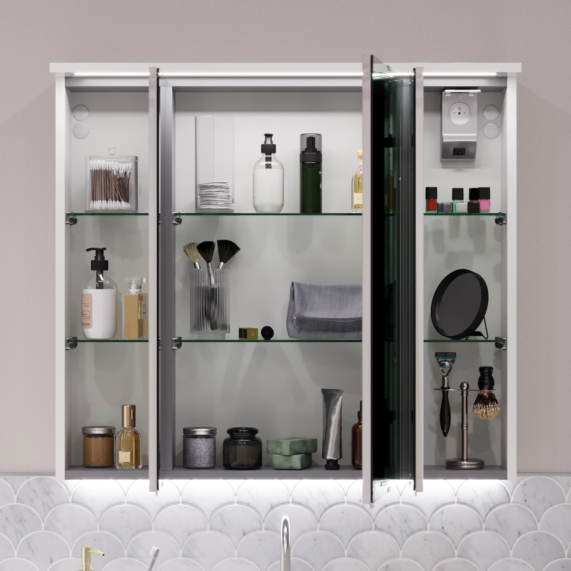 Eclairage LED armoire opale - 1