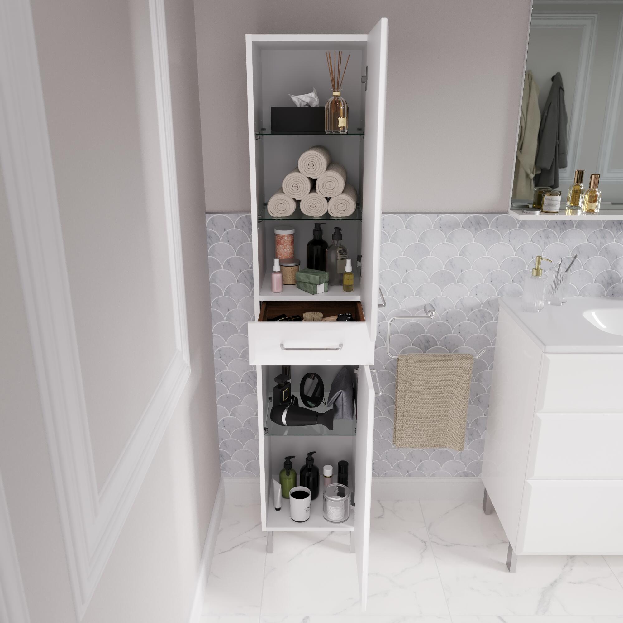 Colonne 2p/1t l.35 x H.170 x P.35.5 cm blanc Opale - 8