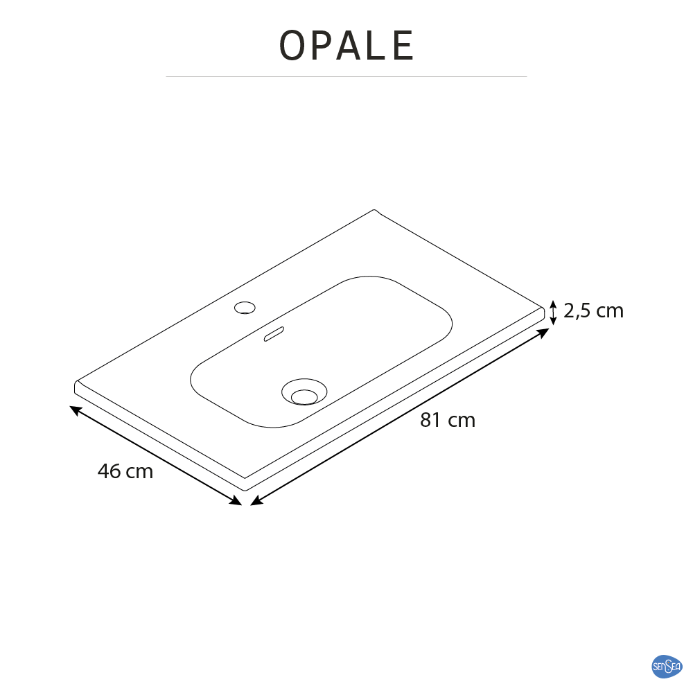 Meuble simple vasque l.79.5 x H.84 x P.45.2 cm, noir, Opale - 9