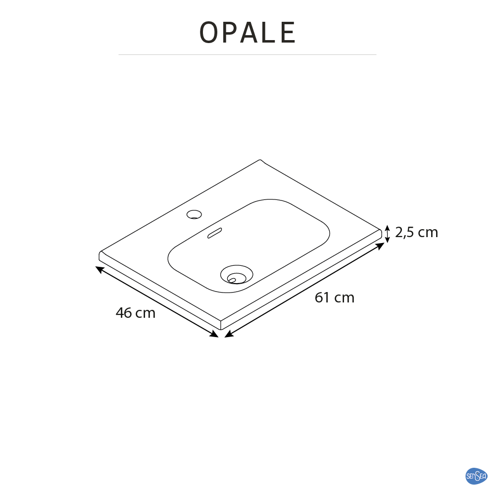 Meuble simple vasque l.59.5 x H.84 x P.45.2 cm, blanc, Opale - 5