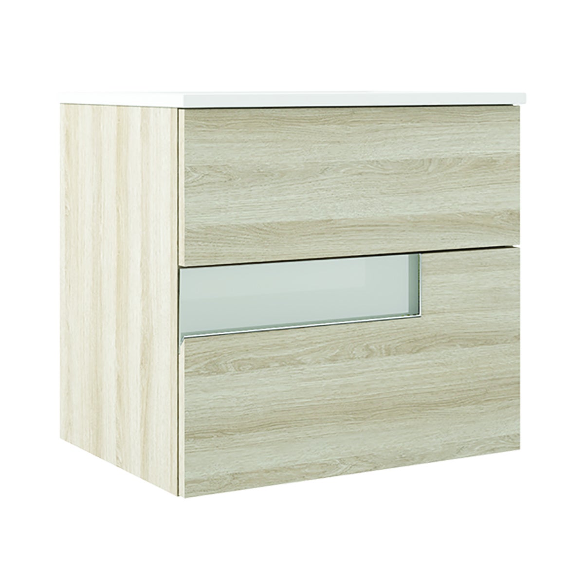 Mobile da bagno sospeso sotto lavabo L 60 x H 55 x P 45 cm betulla laccato opaco, 2 cassetti VISOBATH Vision - 3