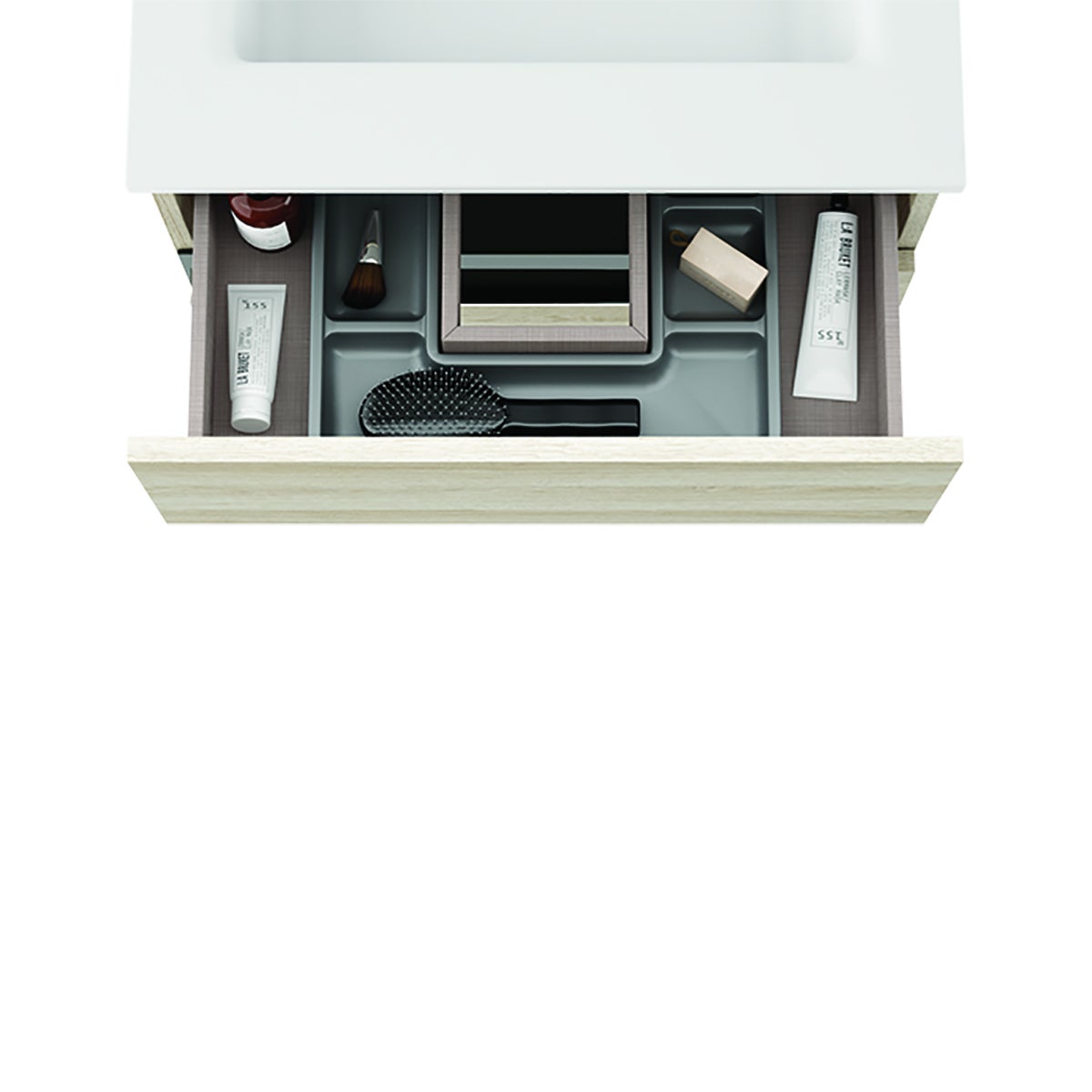 Mobile da bagno sospeso sotto lavabo L 60 x H 55 x P 45 cm betulla laccato opaco, 2 cassetti VISOBATH Vision - 4