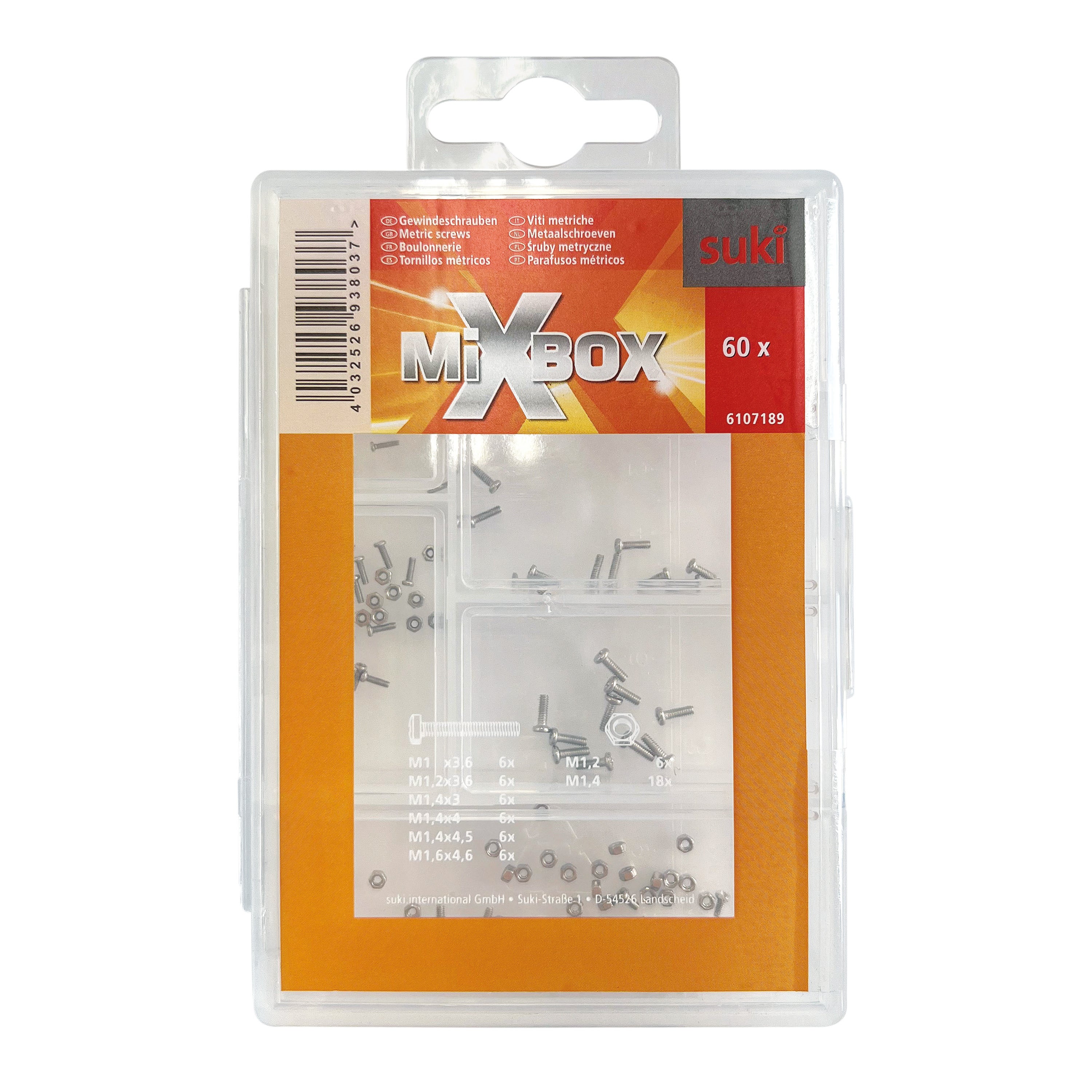 Jopto Set di 6 viti filettate con convertitore da 1/4 e 3/8 per