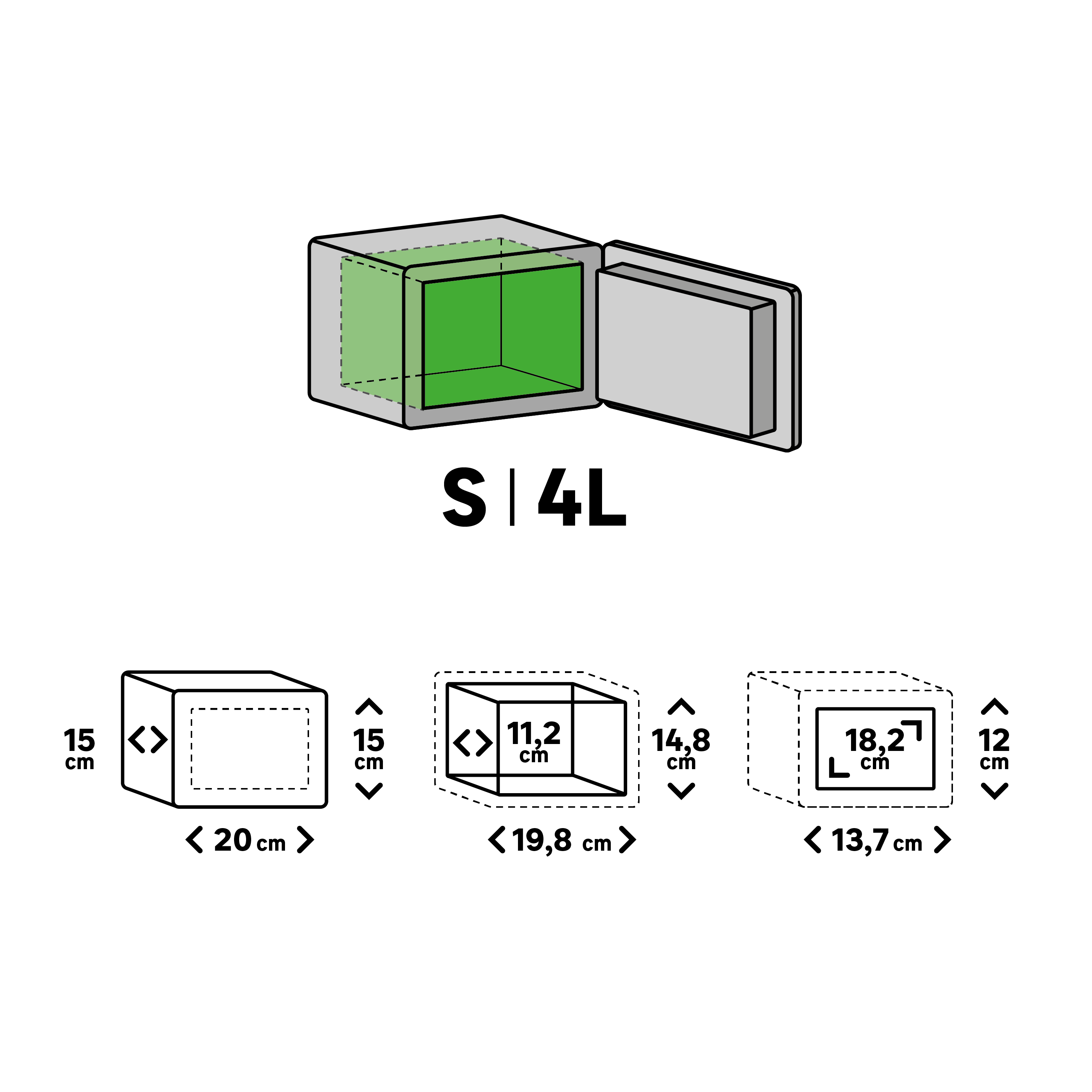 Sejf na klucz 15 x 20 x 15 cm 9 l Standers - 4