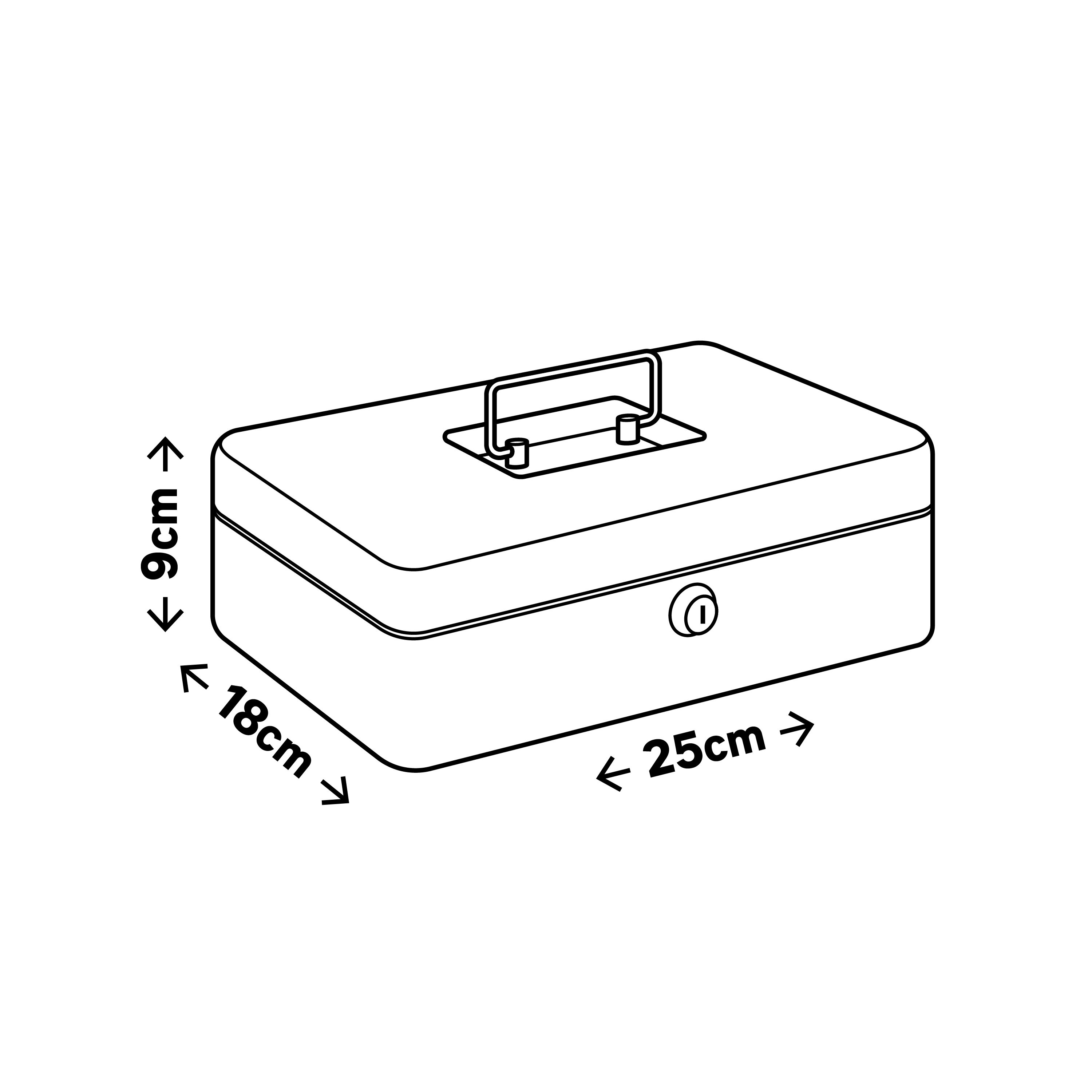 Caisse à monnaie à clé l.25 x H.9 x P.18 cm - 2