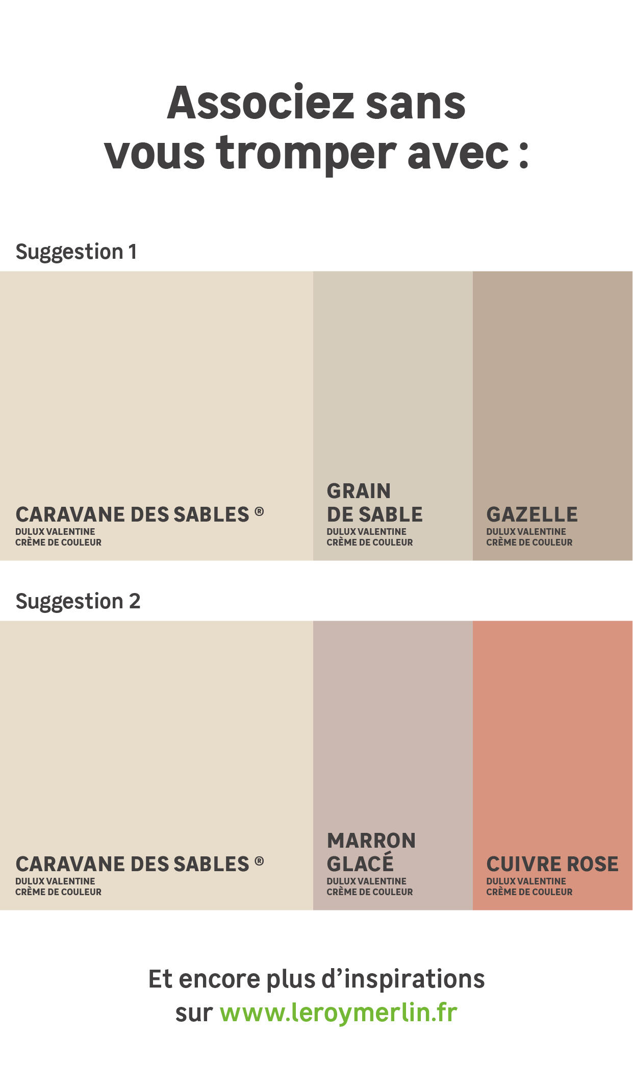 Peinture mur caravane des sables satin DULUX VALENTINE Crème de couleur 2.5l - 7