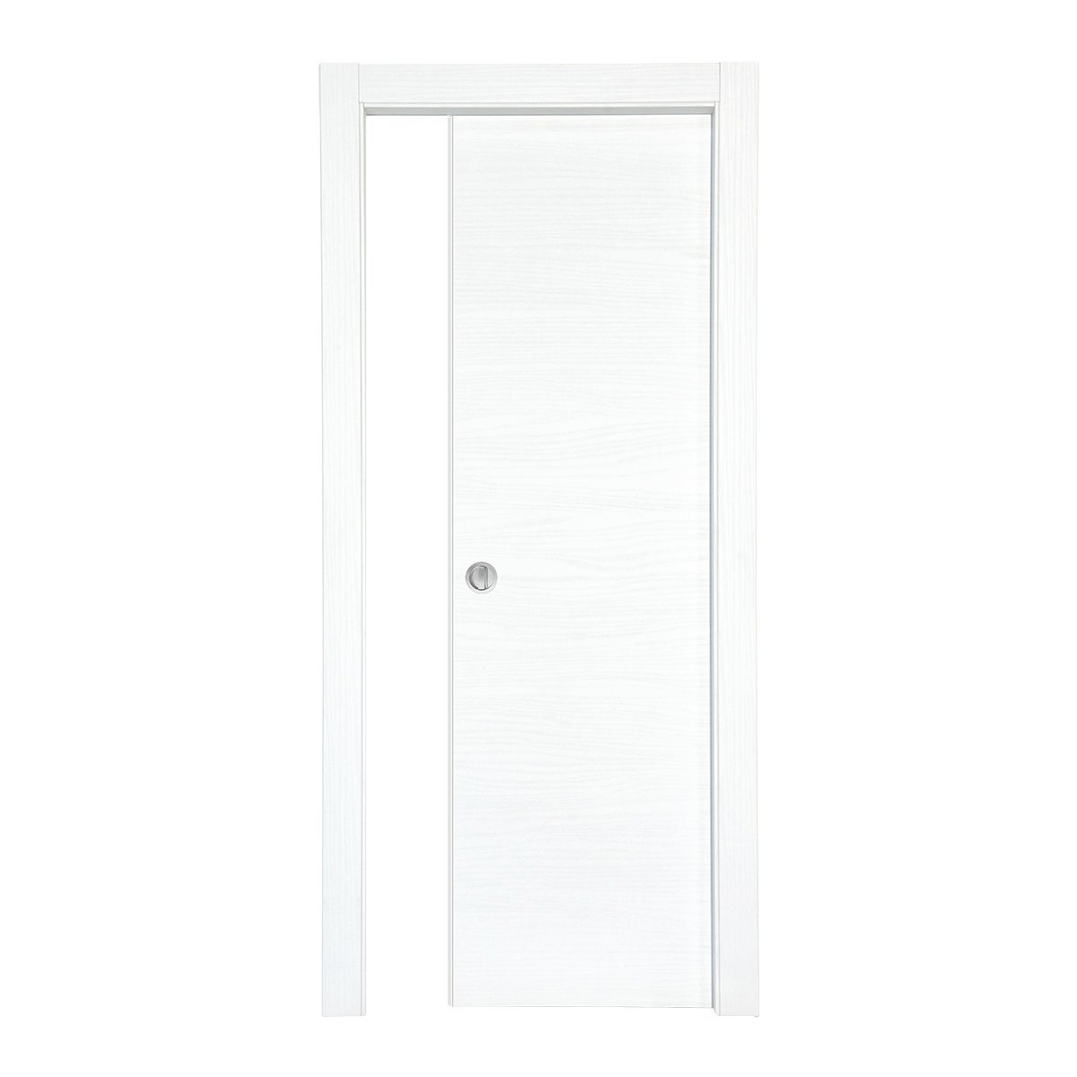 Porta scorrevole in legno, L 80 x H 210 cm, bianca, apertura reversibile MILK - 3