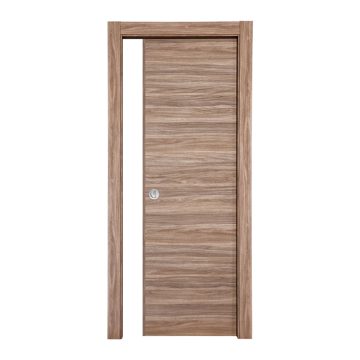 Porta scorrevole in legno, L 60 x H 210 cm, rovere, apertura reversibile FORET - 3