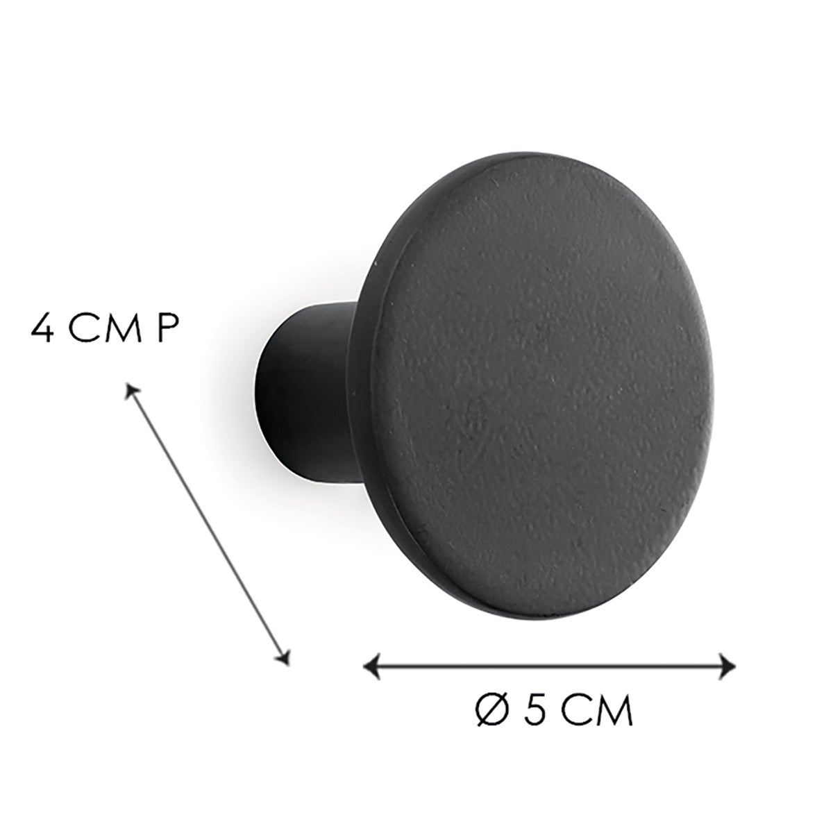 Gancio appendiabiti da avvitare  CA GP5 in plastica nero opaco L 5 x H 5 cm - 3