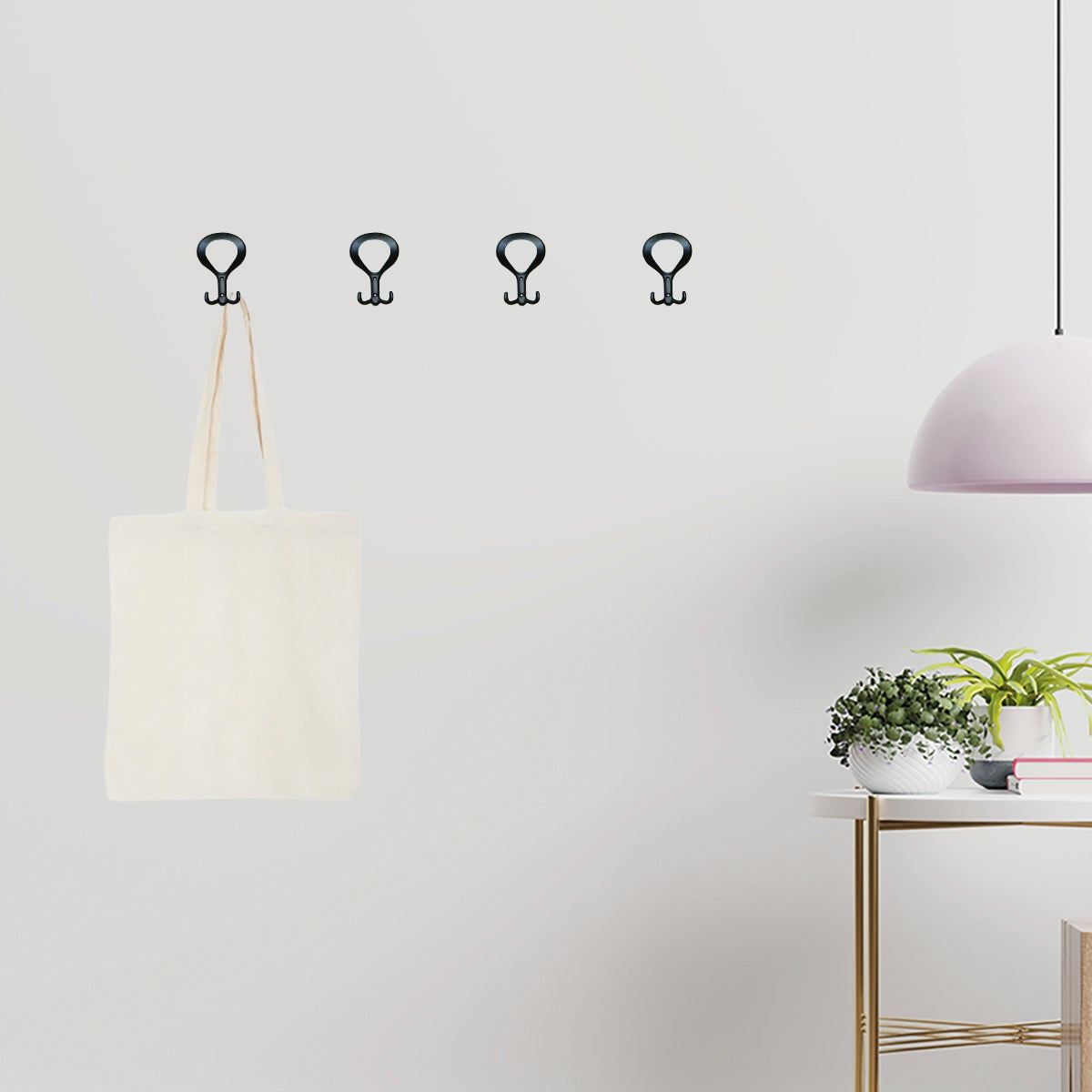 Gancio appendiabiti da avvitare  CA2003/P in nylon nero opaco 3 ganci L 9 x H 14 cm - 2