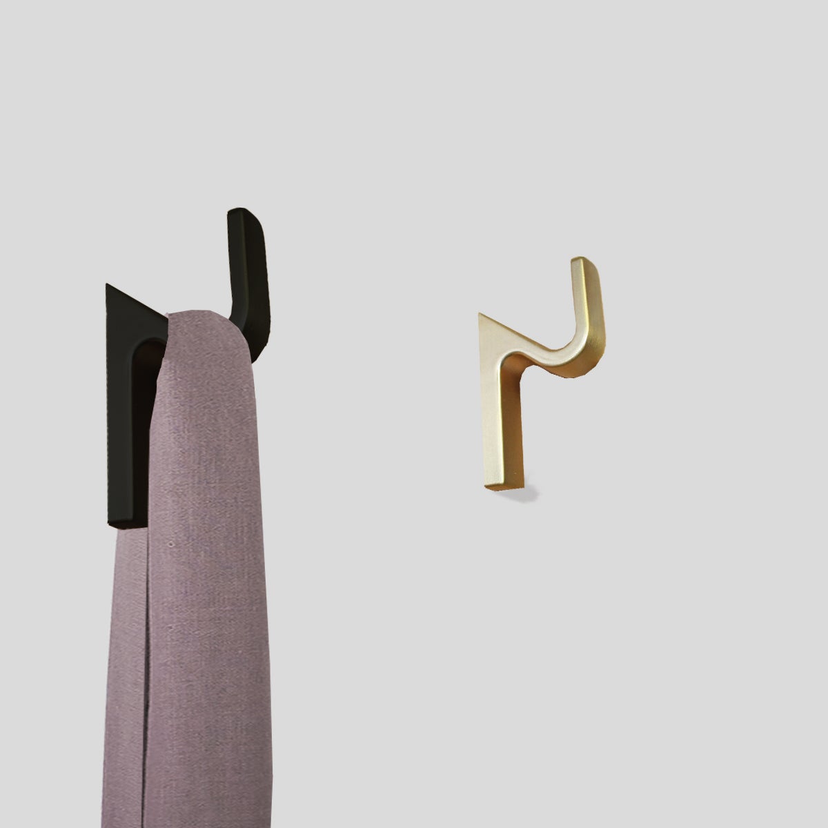 Gancio appendiabiti da avvitare  CA 216/G in zama nero opaco L 1.5 x H 7.5 cm - 2