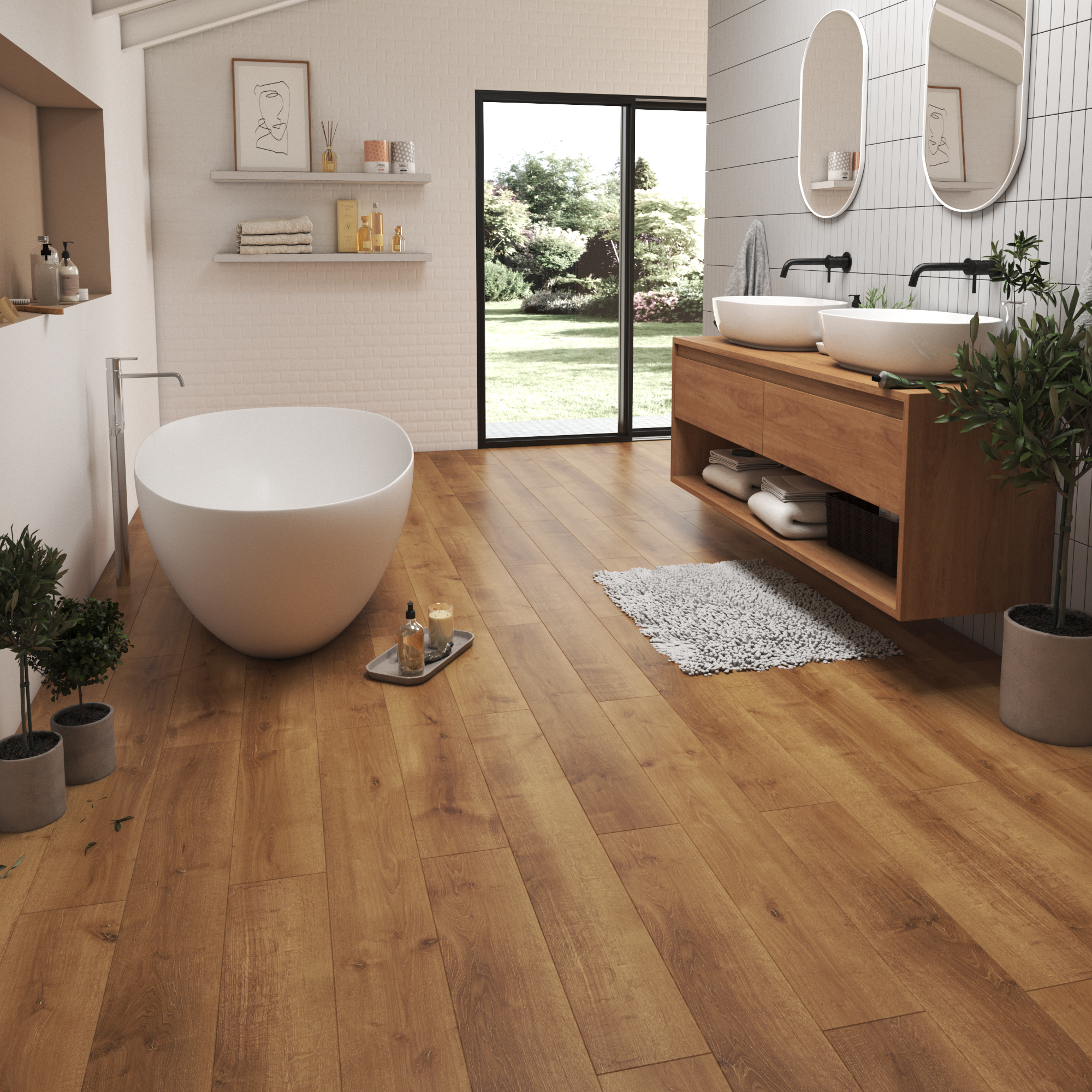 Pavimento laminato effetto legno larice chiaro, AC4 classe 32, sp. 8 mm, ARTENS Westport, 1.99 m² - 14