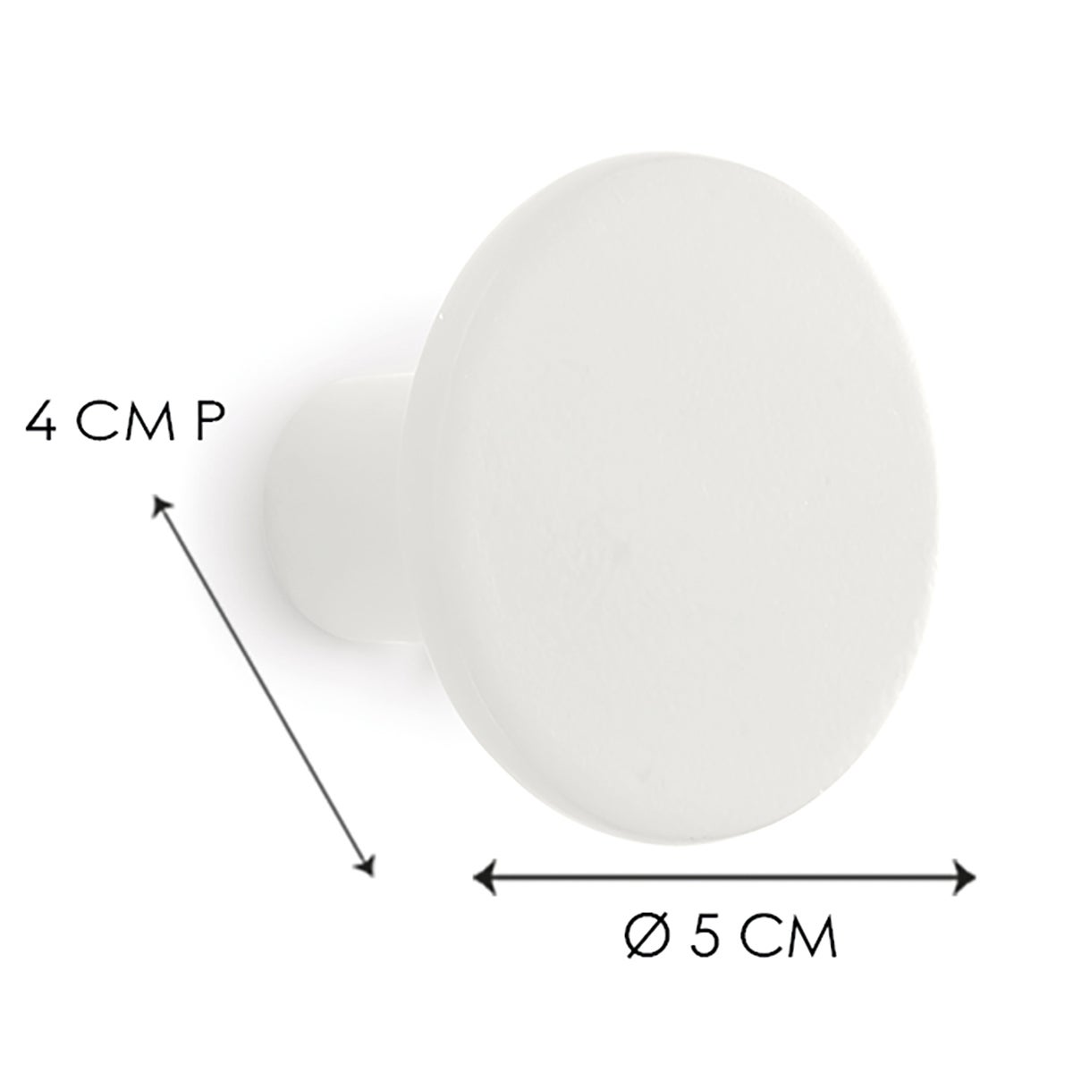 Gancio appendiabiti da avvitare  CA GP5 in plastica bianco opaco L 5 x H 5 cm - 3
