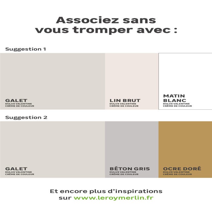 Association teintes tendance peinture couleur, peinture gris galet, couleur galet, associer le gris dans sa décoration d'intérieur, peinture grise, peinture pierre, peinture crème