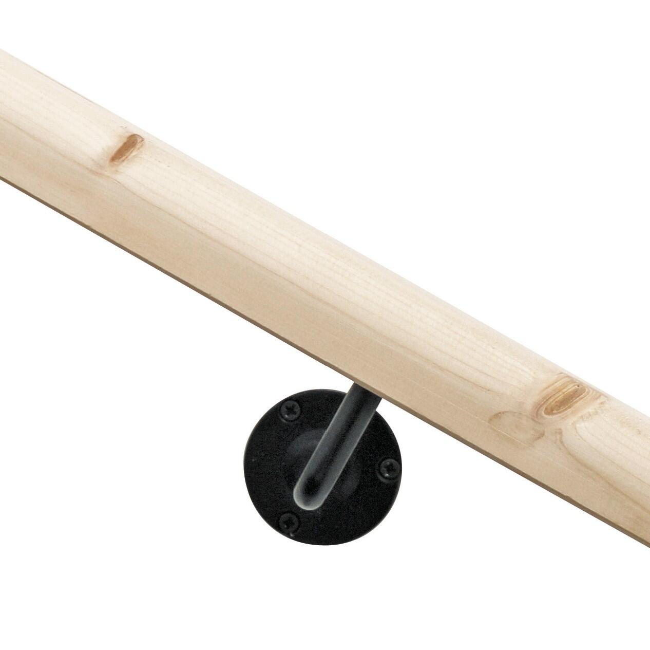 Soporte pasamanos negro mate fijacion a pared 42mm de diametro - 4