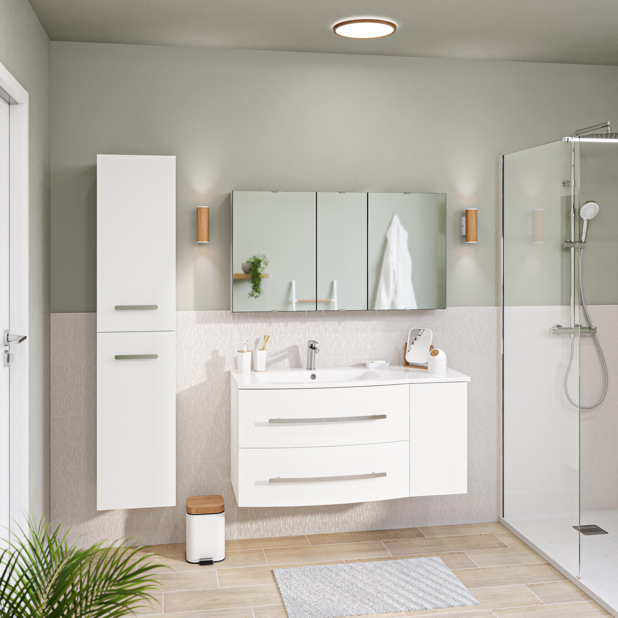 Rubinetto per lavabo a canna media getto laminare cristallino Icone cromato lucido SENSEA H 15 cm - 20