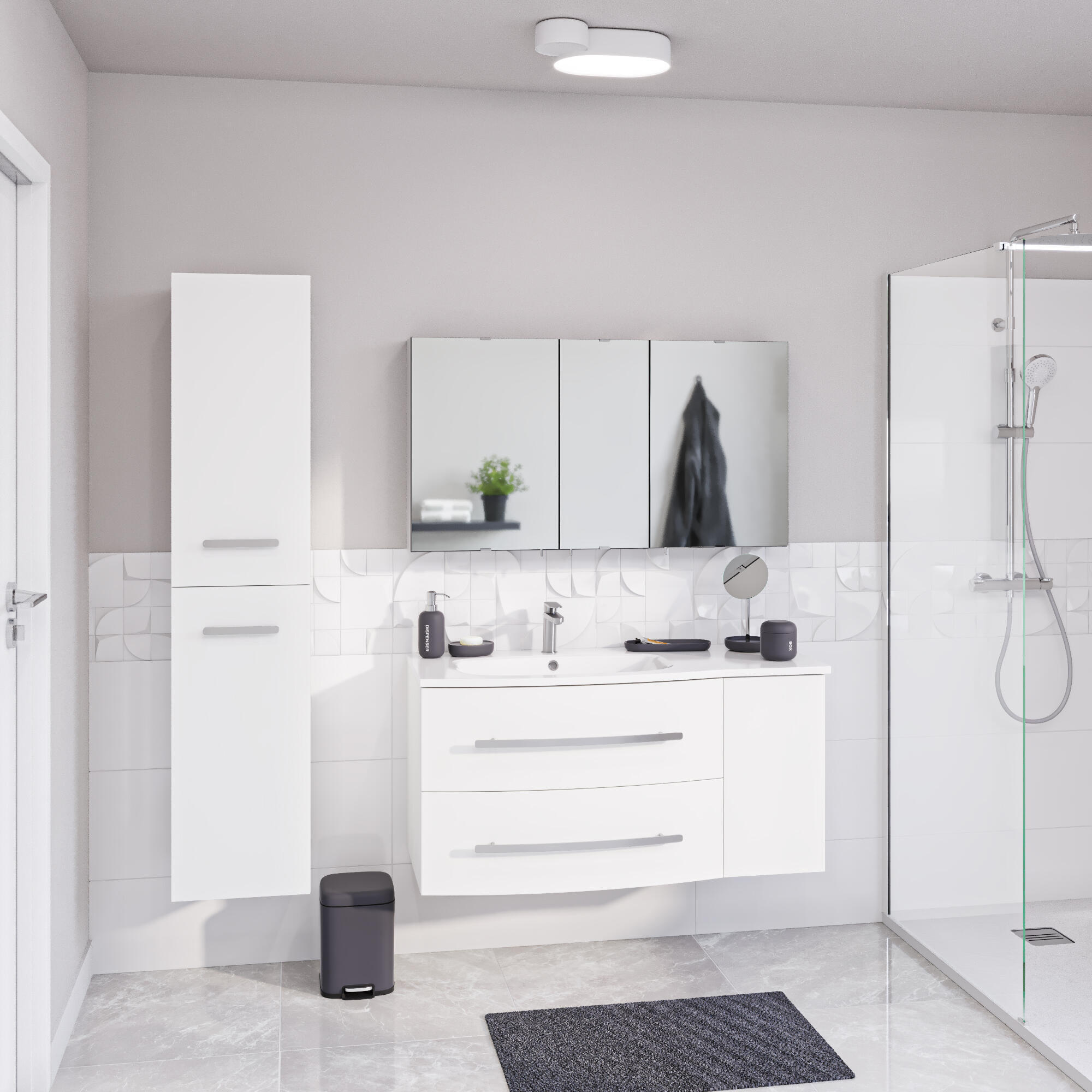 Rubinetto per lavabo a canna media getto laminare cristallino Icone cromato lucido SENSEA H 15 cm - 18