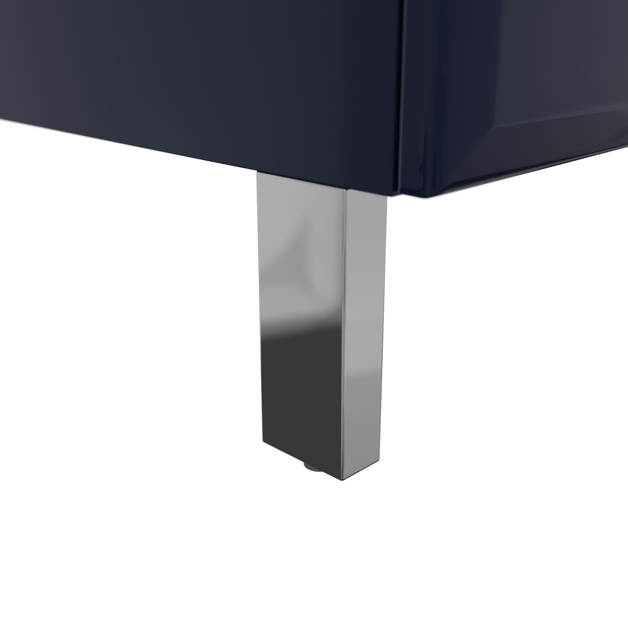 Meuble simple vasque l.99.9 x H.84 x P.45.2 cm, bleu, Opale - 7