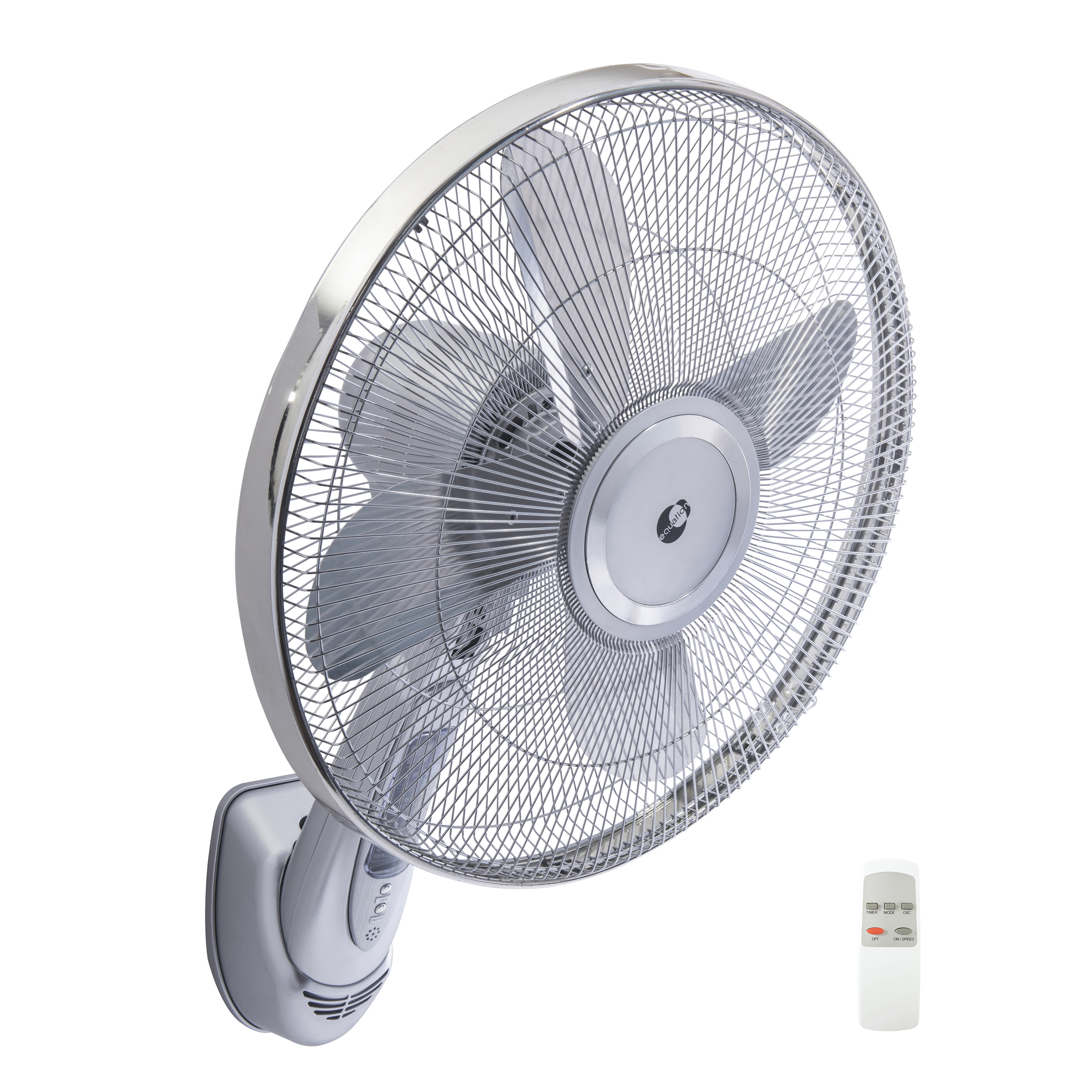 Ventilateur mural, EQUATION, Wally gris 55 W, D40 cm - 3