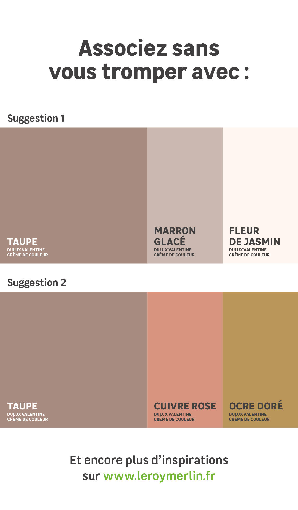 Testeur peinture mur, boiserie taupe satin DULUX VALENTINE Crème de couleur 0.03 - 5