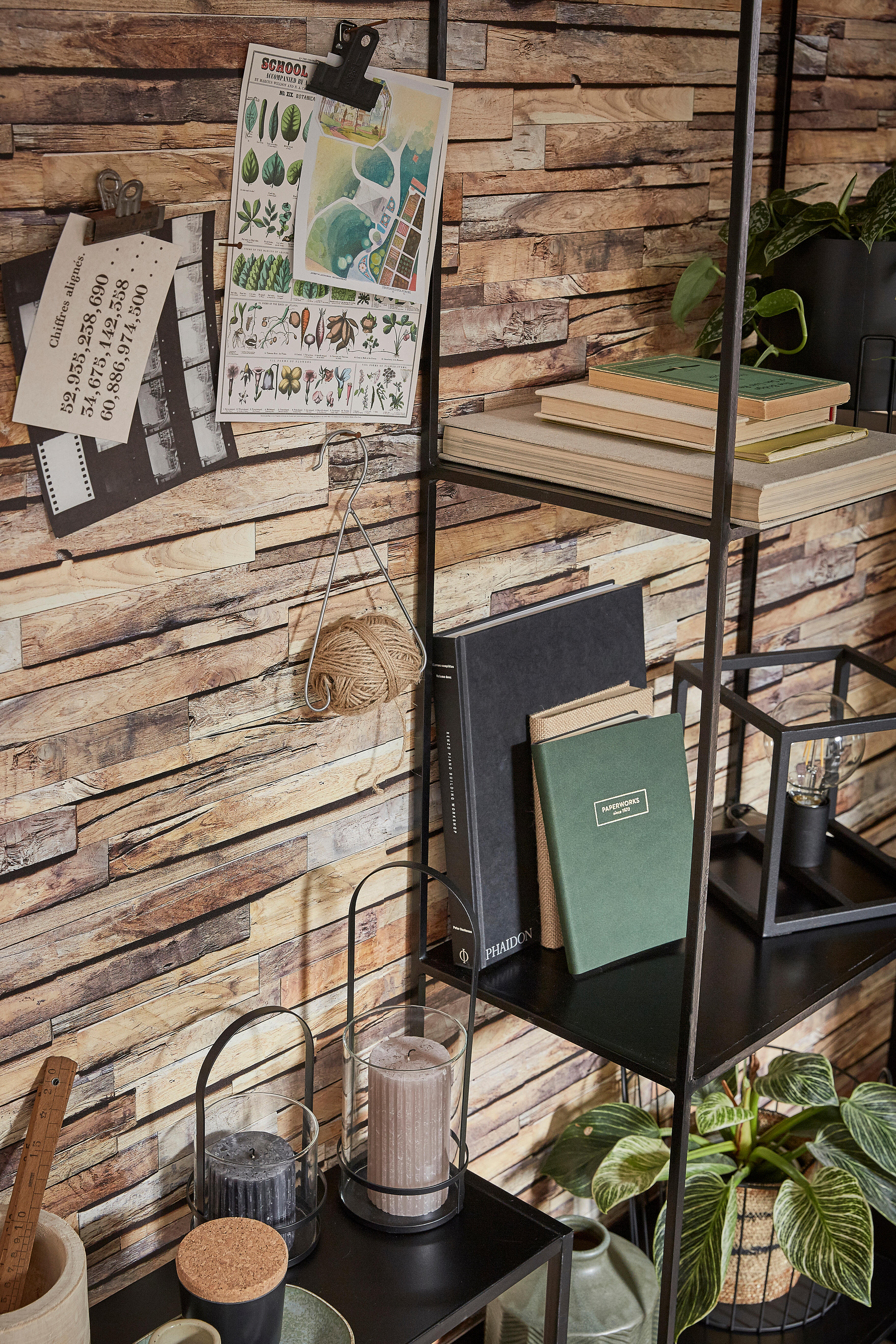 Papier peint intissé Planche de bois marron - 4