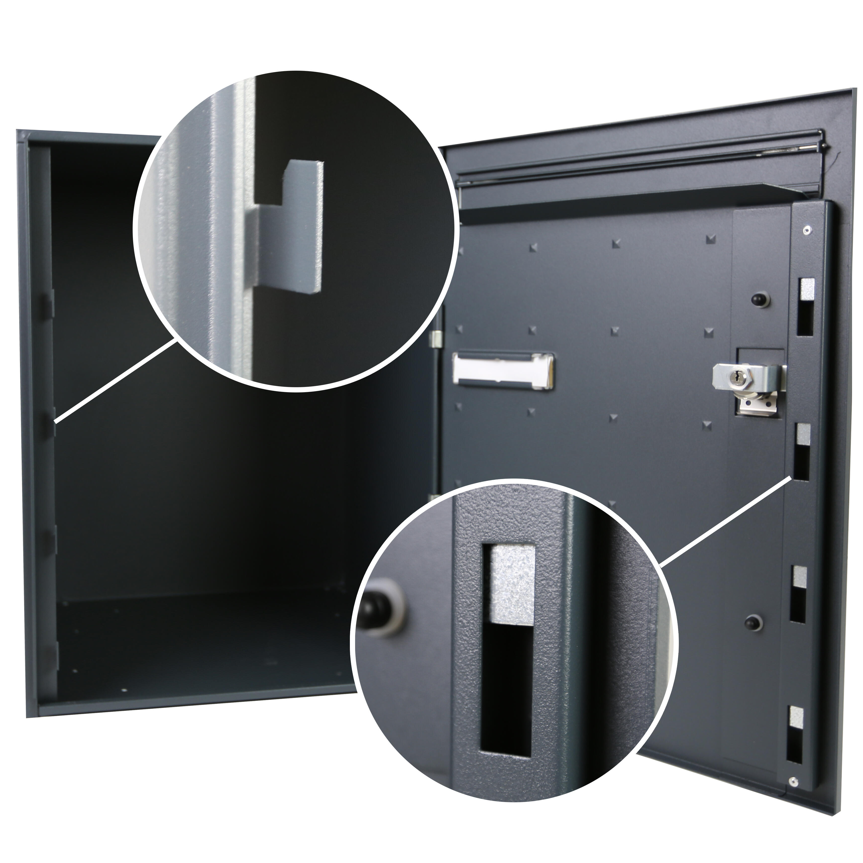 Boîte à colis normalisée 1 porte RENZ Atout acier anthracite mat sablé - 11