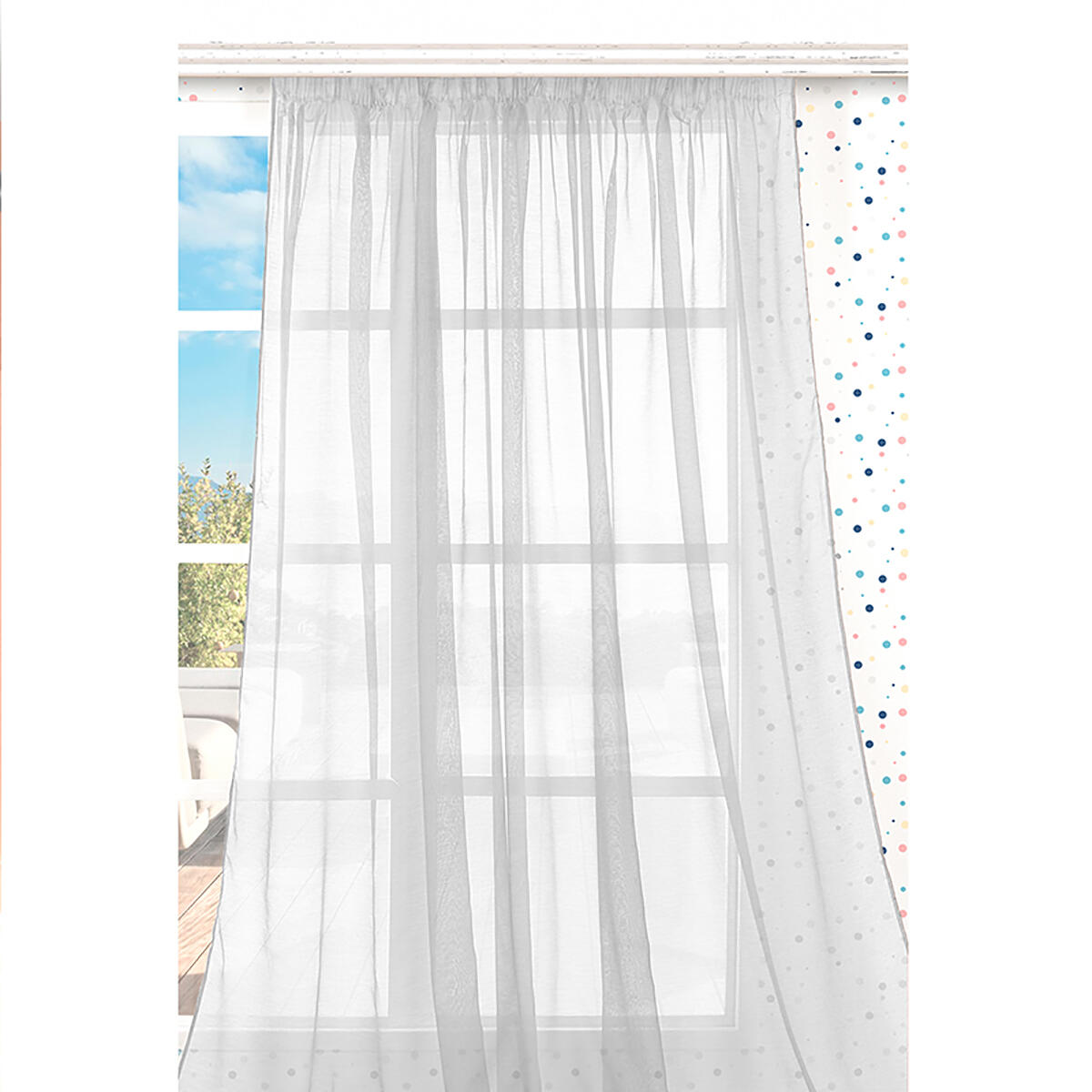 Tenda Dolly bianco, occhiello 140x240 cm - 4