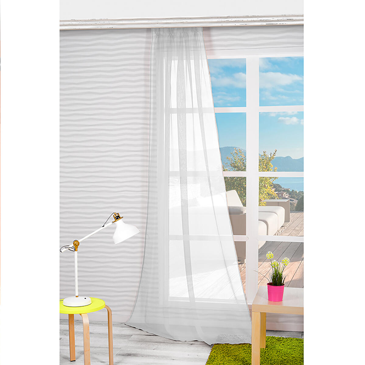 Tenda Dolly bianco, occhiello 140x240 cm - 3