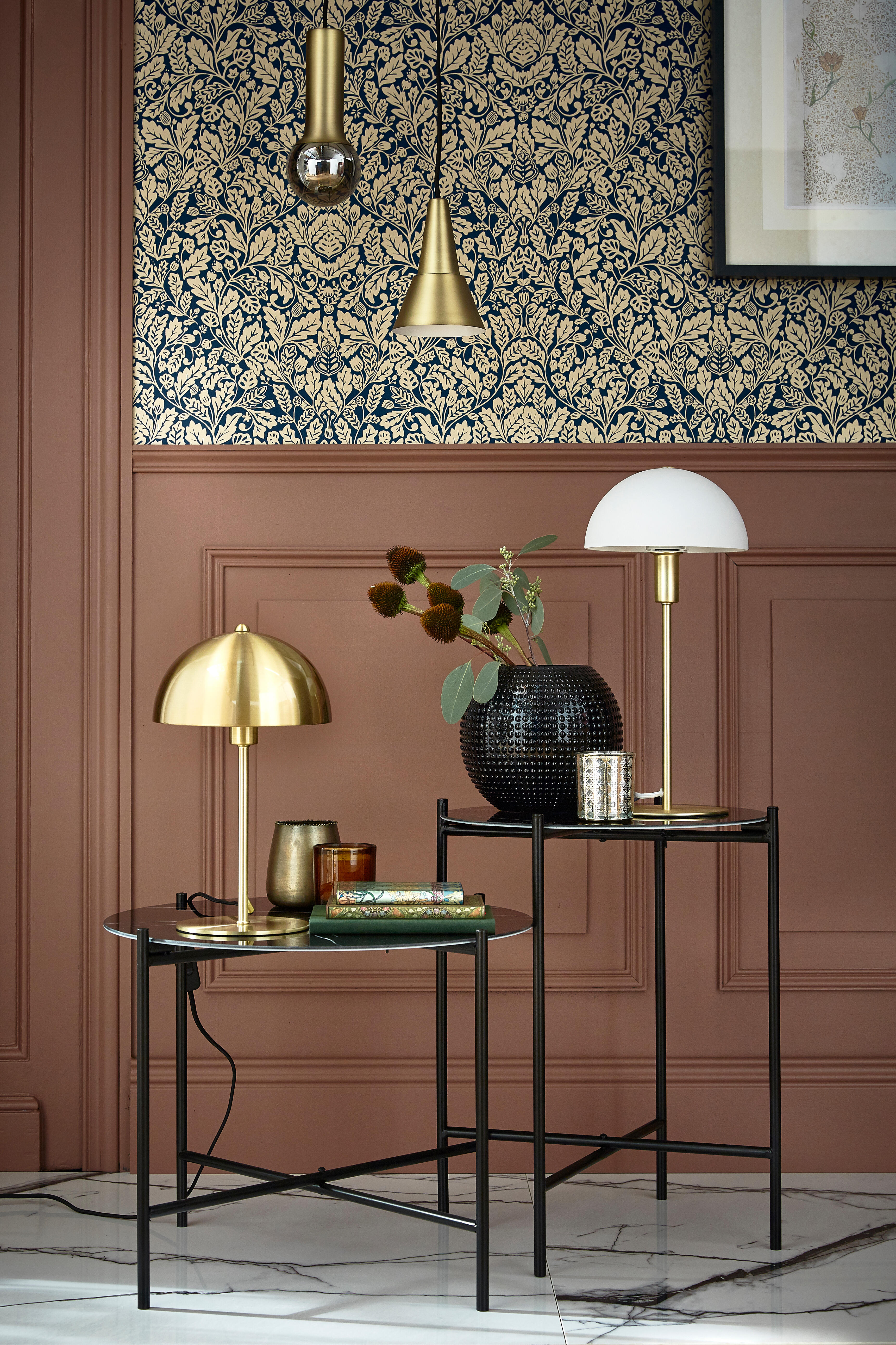 Table Palace, effet marbre noir 53x40.5 cm - 5