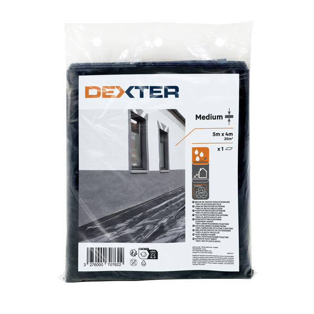 Bâche de protection DEXTER Extérieur, L.5 x l.4 m