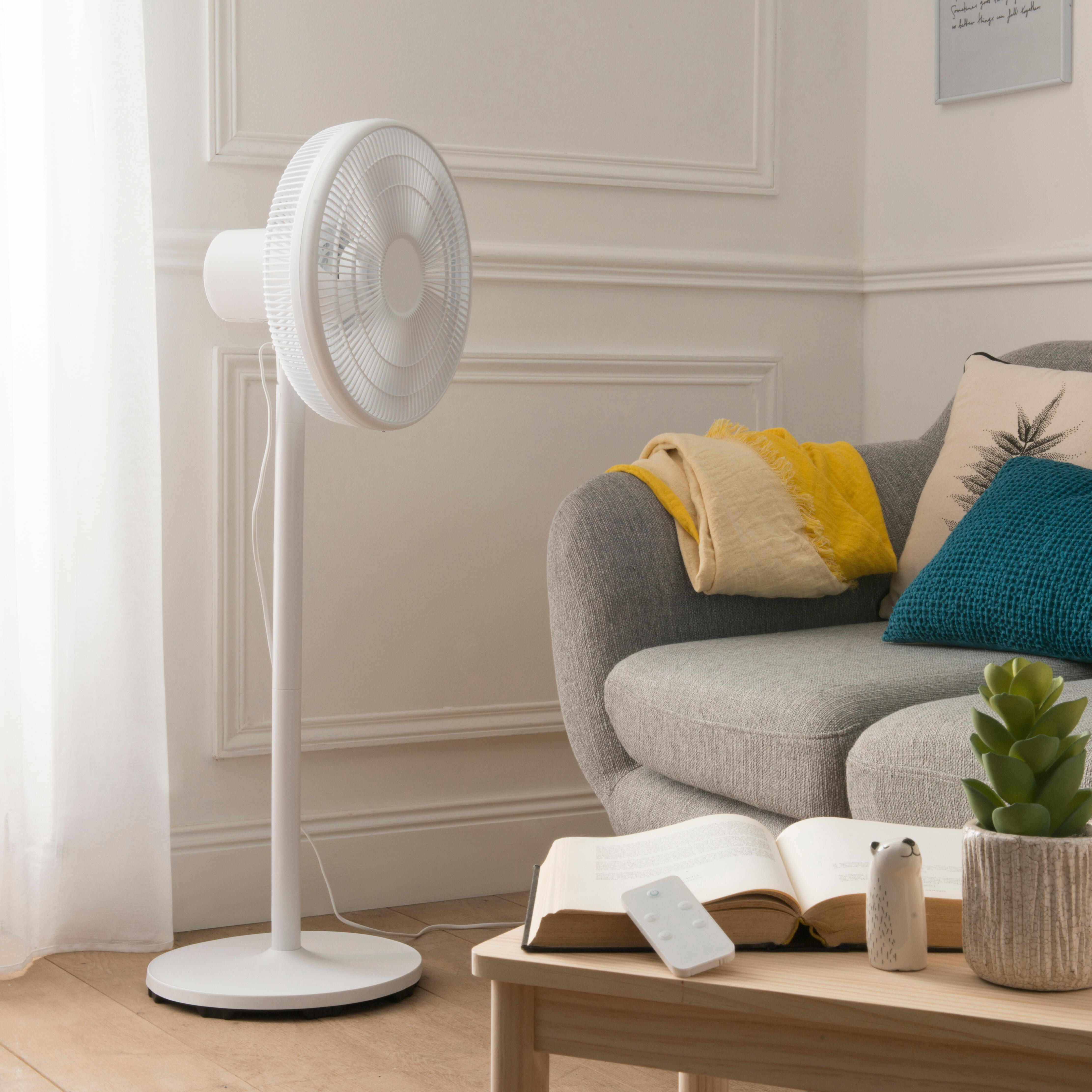 Ventilateur sur pied, EQUATION, Loft meca blanc 50 W, D40 cm - 2