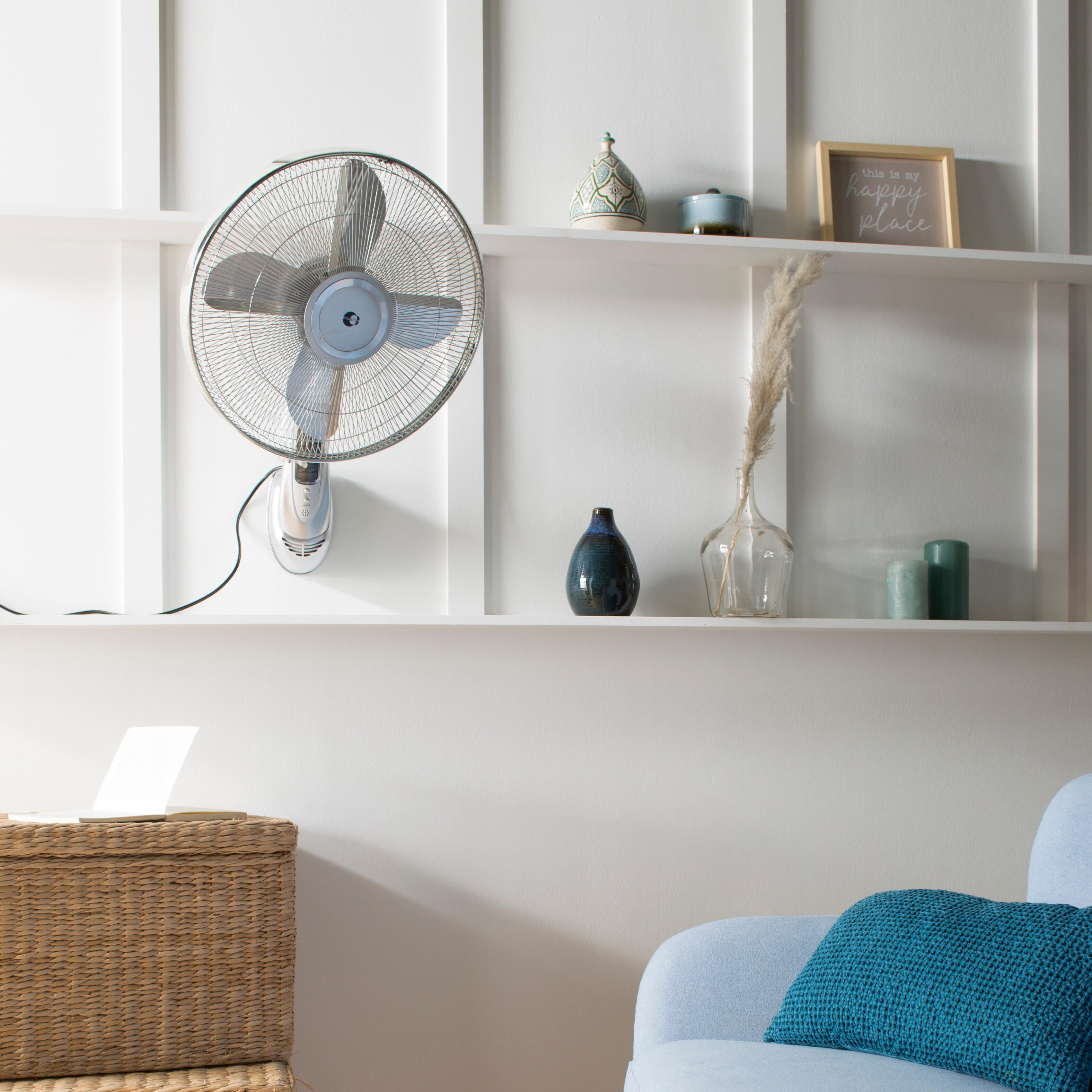 Ventilateur mural, EQUATION, Wally gris 55 W, D40 cm - 2