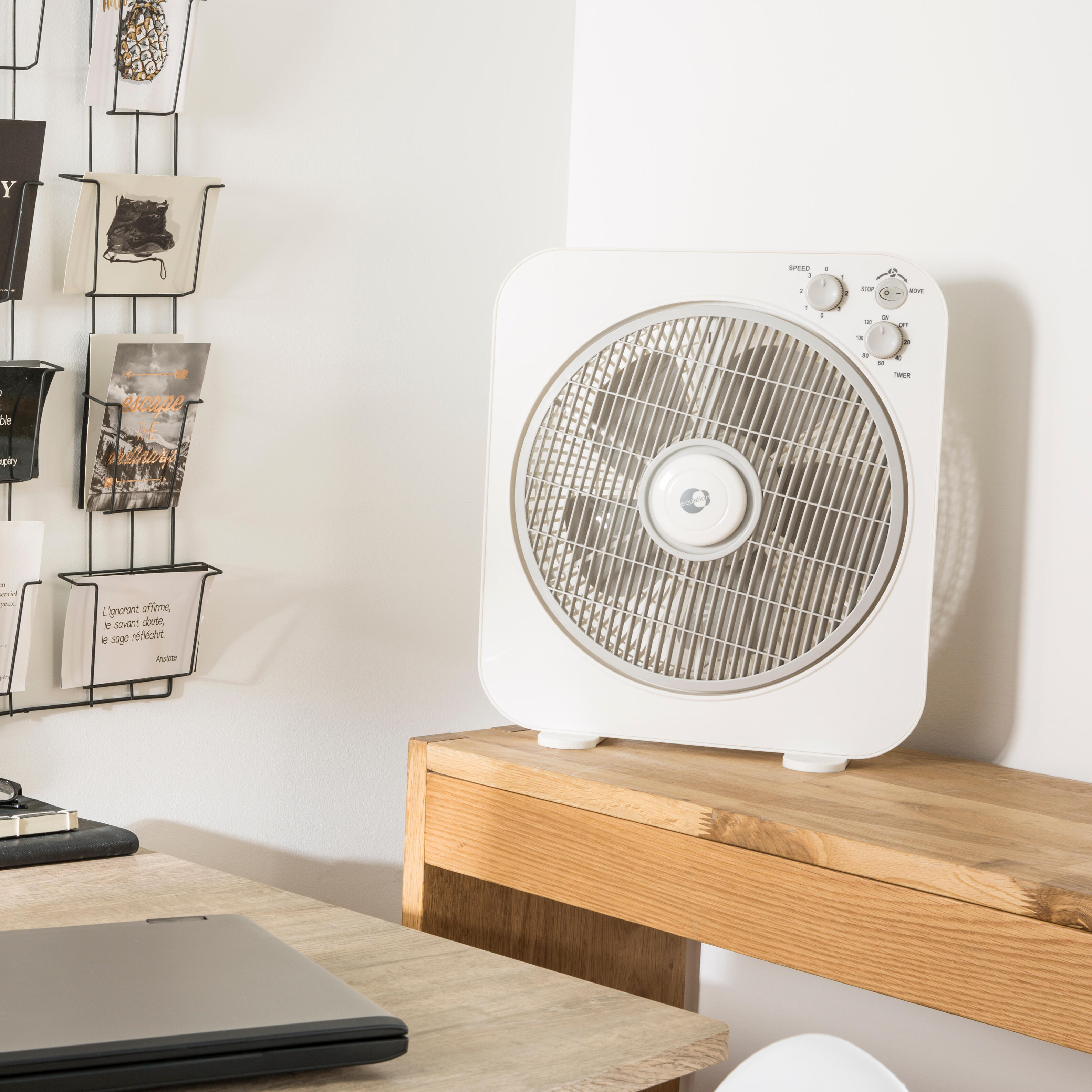 Ventilateur à poser, EQUATION, Box gris 40 W, D30 cm - 2