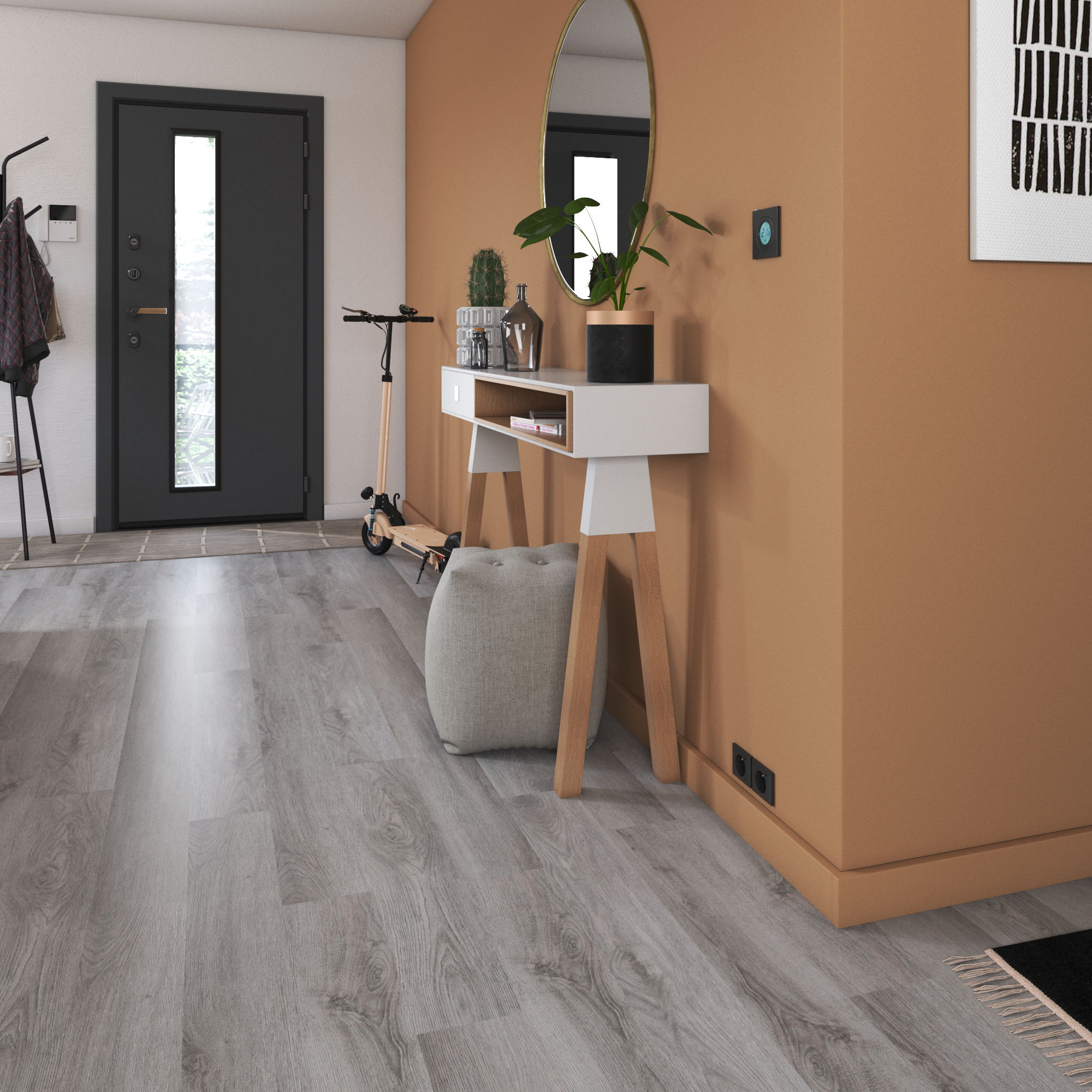 Lame PVC adhésive forte ARTENS Solna effet bois gris - 2