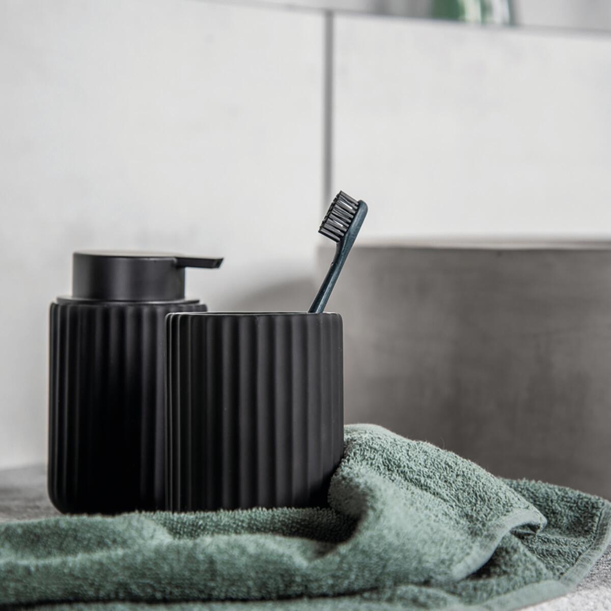 Dispenser sapone per bagno d'appoggio Dosasapone Belluno nero in ceramica 0.4 l - 2