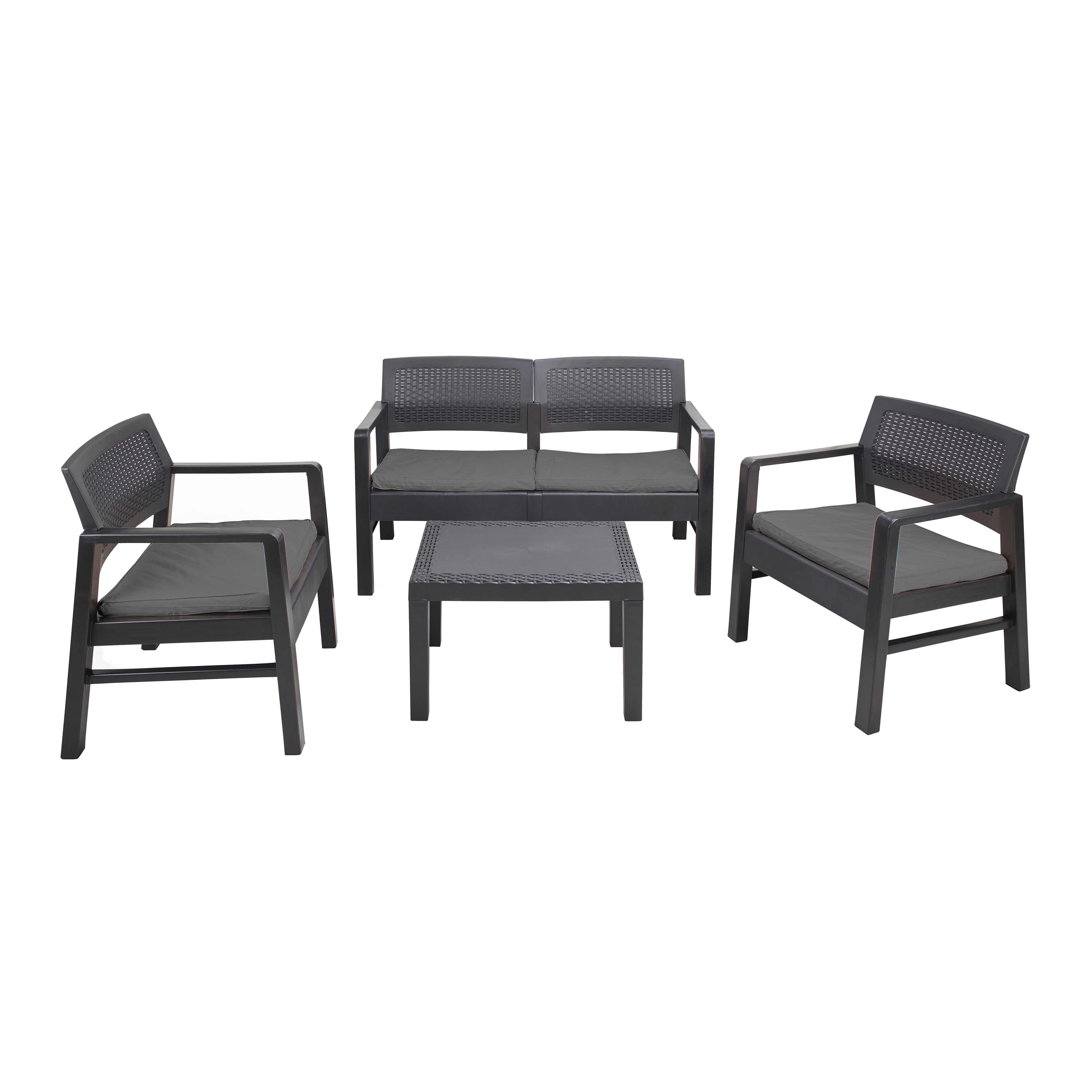 Salotto da giardino per 4 persone antracite Kilimanjaro - 3